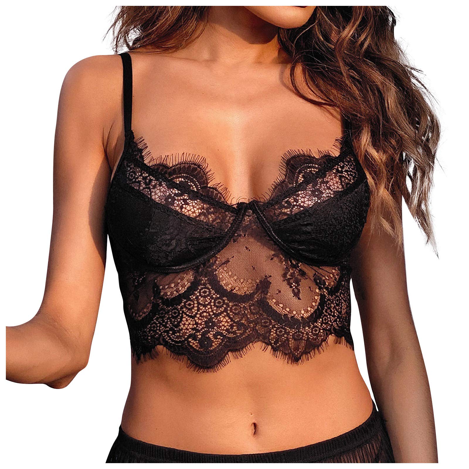 Sexy Lace Lingerie Set for Women - Feather Stitching Sheer Top & Shorts Vest, Perfect for Valentine's Day, Honeymoon & Romantic Nights