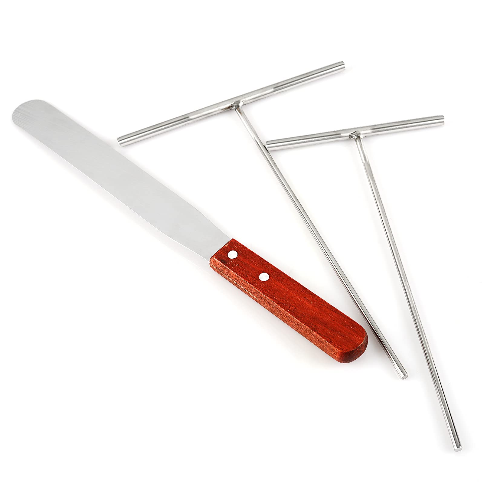 Professional Stainless Steel Crepe Maker Set - 3-Piece T-Shaped Batter Spreader Kit (5