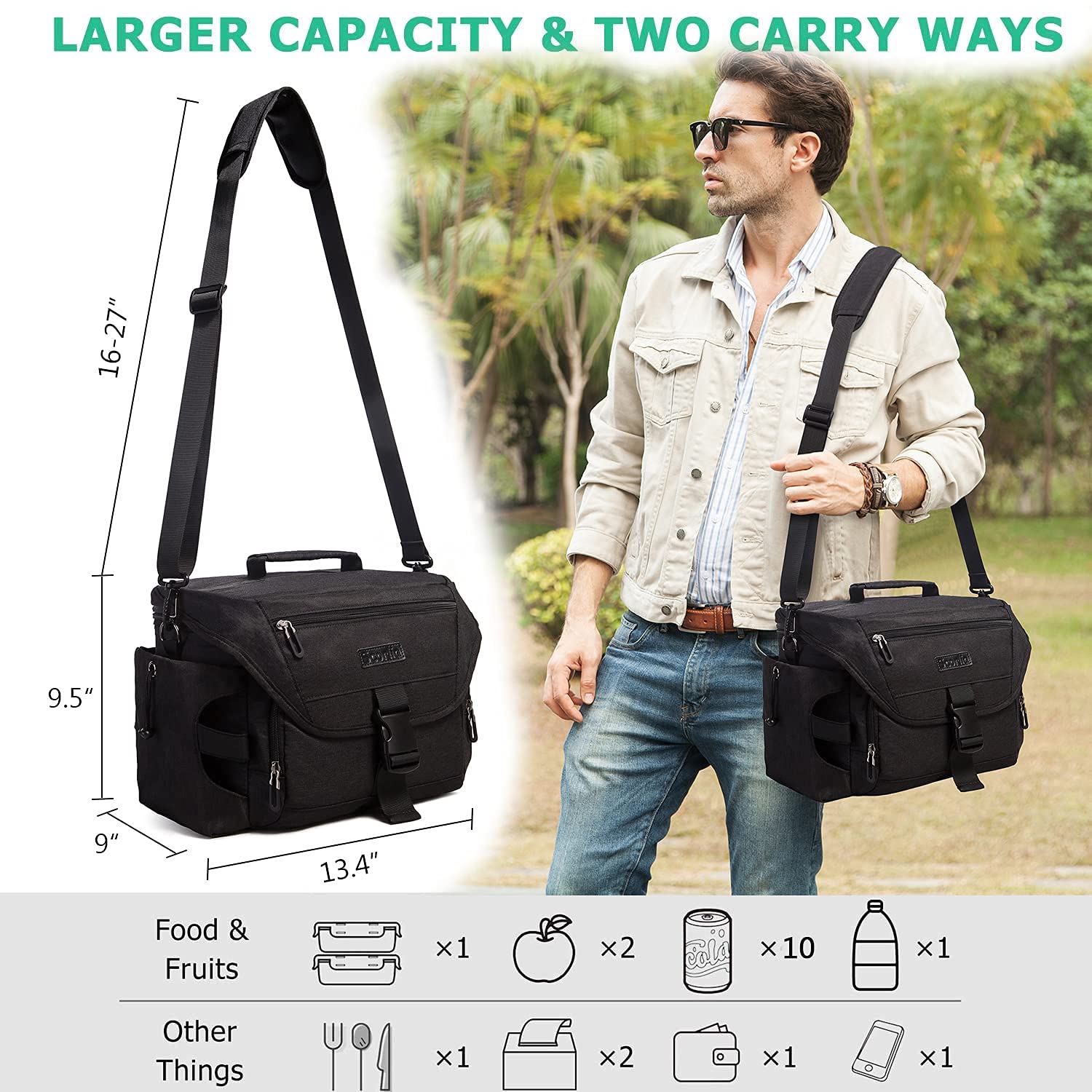 Scorlia Insulated Lunch Backpack & Large Cooler Bag for Men & Women - Perfect for Work, School, Picnics & Outdoor Adventures