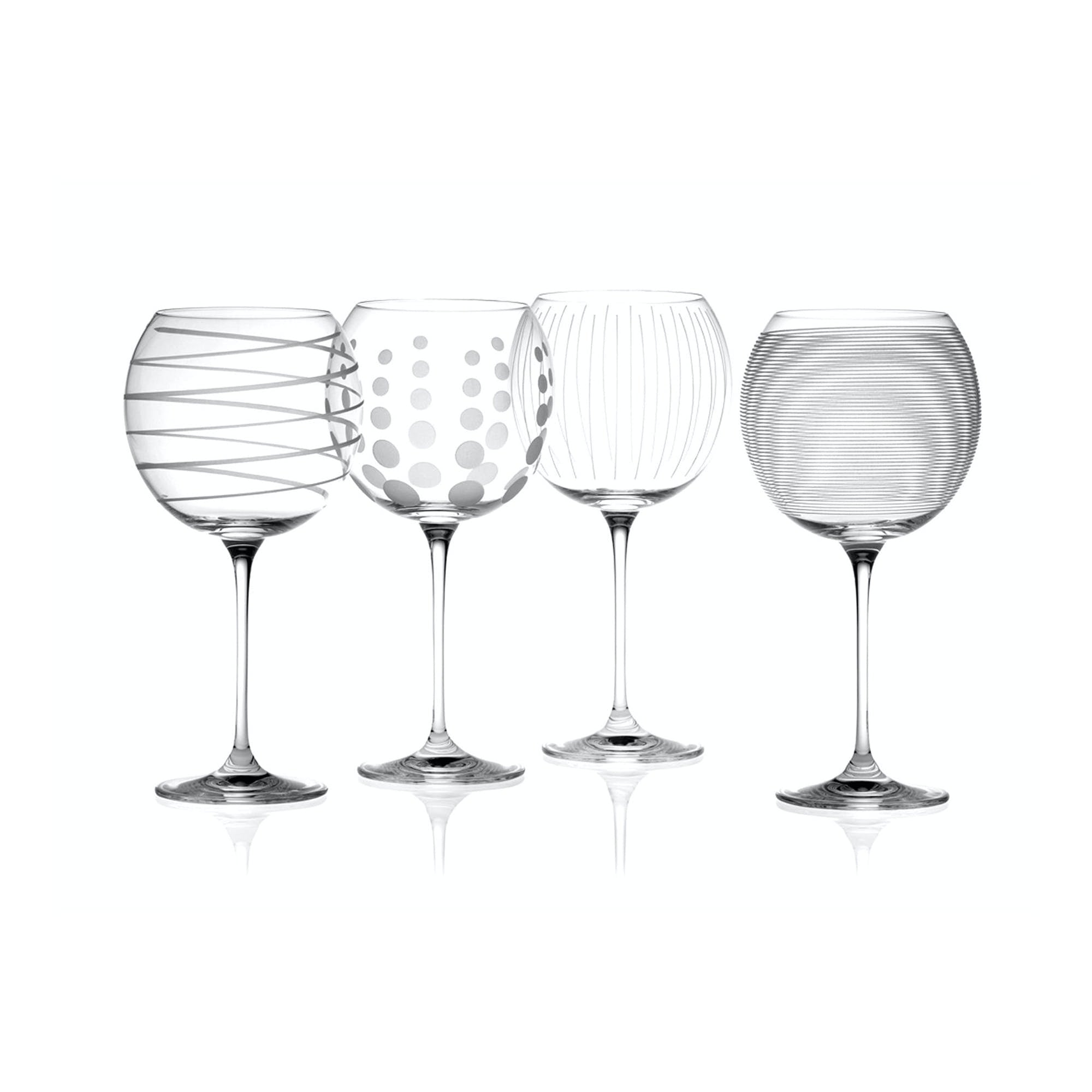 4 Pack Balloon Wine Glasses - Elegant Large Bowl Stemware for Red Wine, Champagne & Cocktails - Perfect for Parties, Weddings & Romantic Dinners