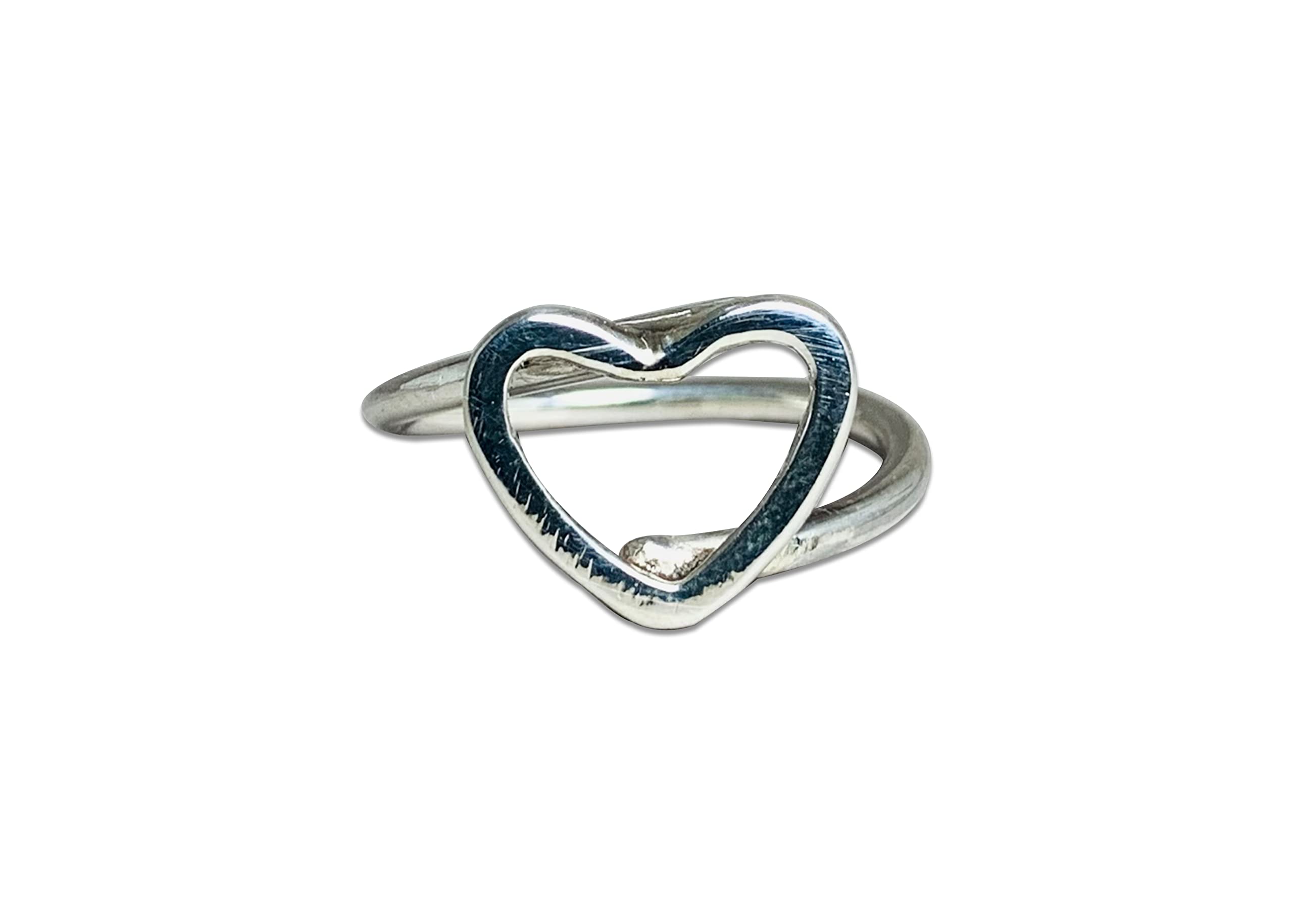 925 Sterling Silver Heart Ring - Minimalist Stackable Dainty Ring for Women, Promise & Love Ring, Gift for Her | Perfect for Valentine's Day, Anniversary & Everyday Wear (Size G)