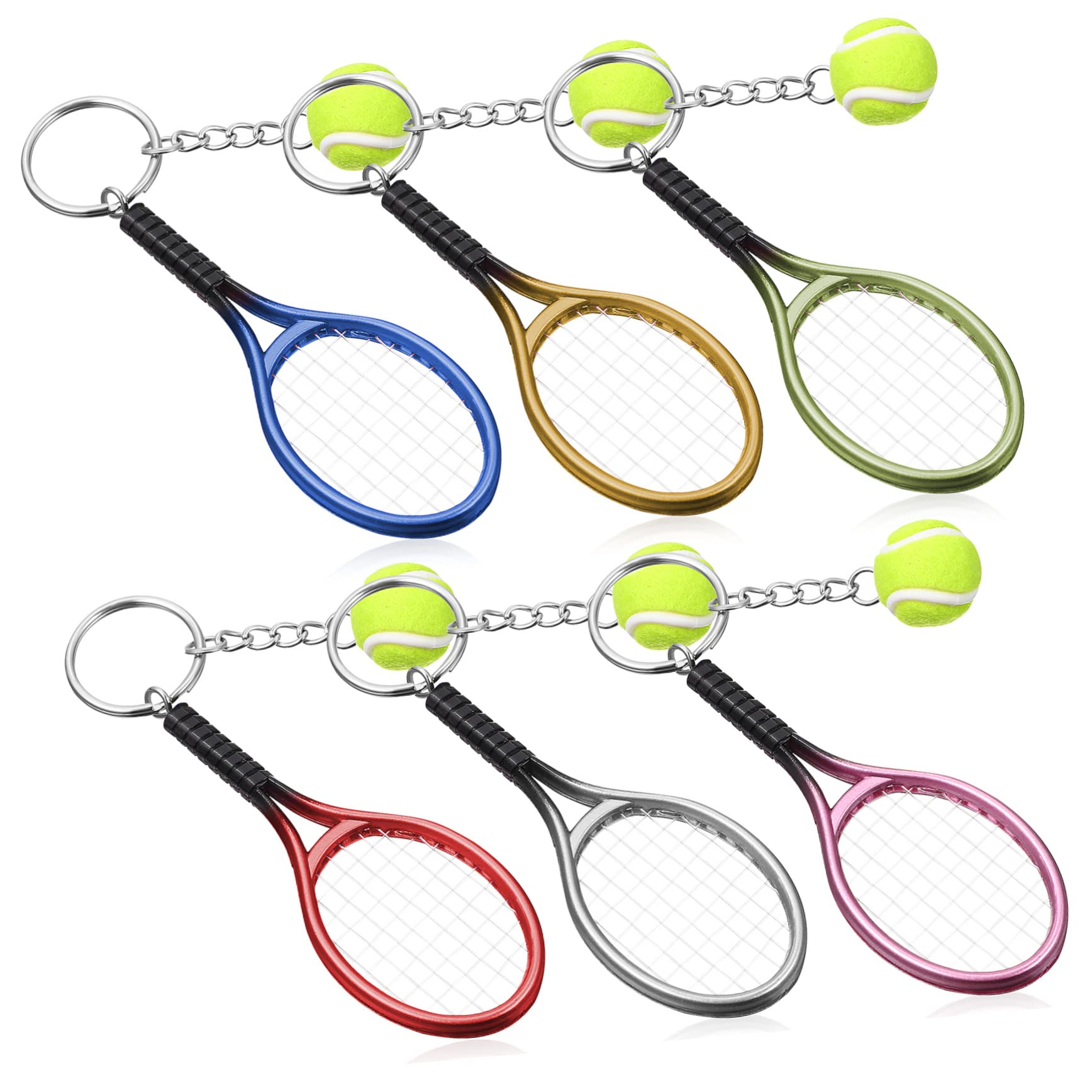 FOYTOKI 48 Pcs Tennis Keychain Set - Athlete Keyring Accessories for Women, Mini Flocking Car Keychains - Perfect for Tennis Lovers, Sports Gifts & Everyday Use