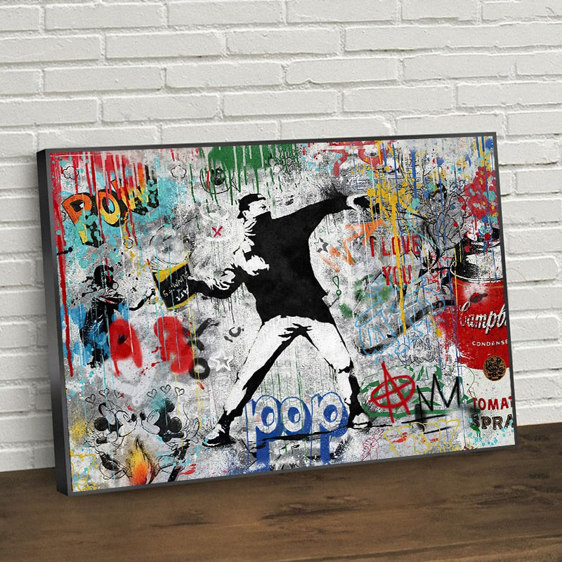 Banksy Street Art Premium Collection - Authentic Urban Art Prints for Home & Office Decor | Perfect for Modern Living Rooms, Offices & Gift Ideas