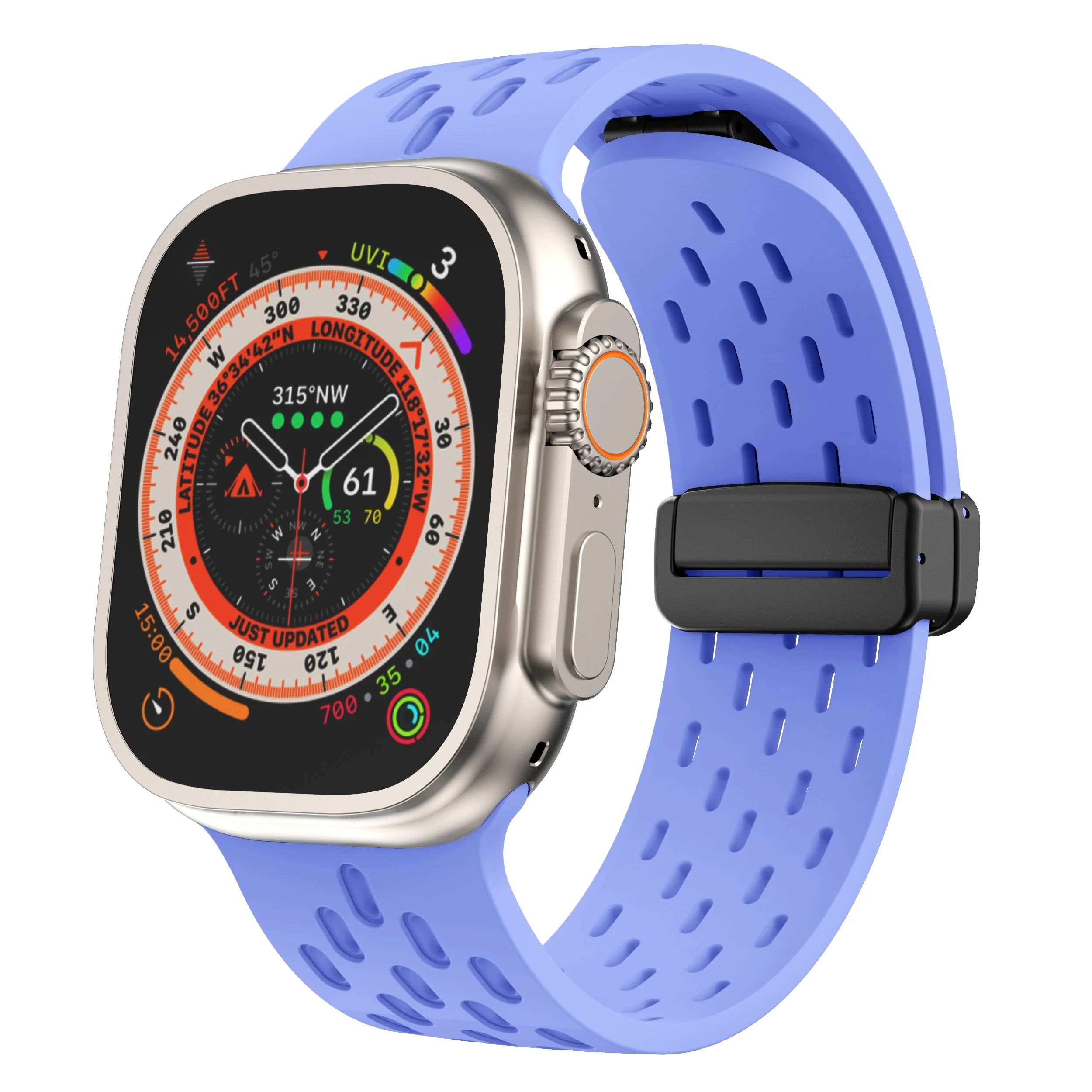Breathable Silicone Magnetic Watch Bands - Adjustable & Comfortable Wristband for Apple Watch, Samsung, Fitbit - Perfect for Workouts, Running & Daily Wear
