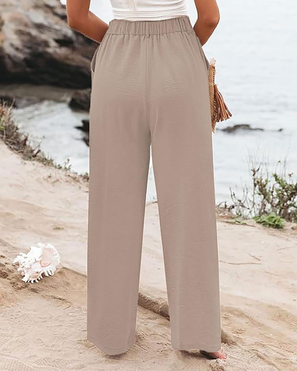 Elegant Women's Palazzo Pants - High Waisted Wide Leg Business Casual Work Trousers with Pockets | Perfect for Office, Travel & Special Occasions