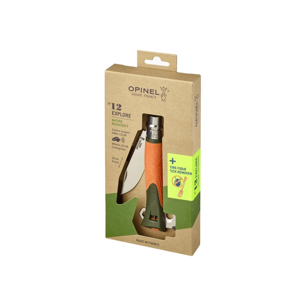 Opinel No.12 Explore Tick Remover Tool - Stainless Steel Outdoor Safety Hook for Camping, Hiking & Pet Care