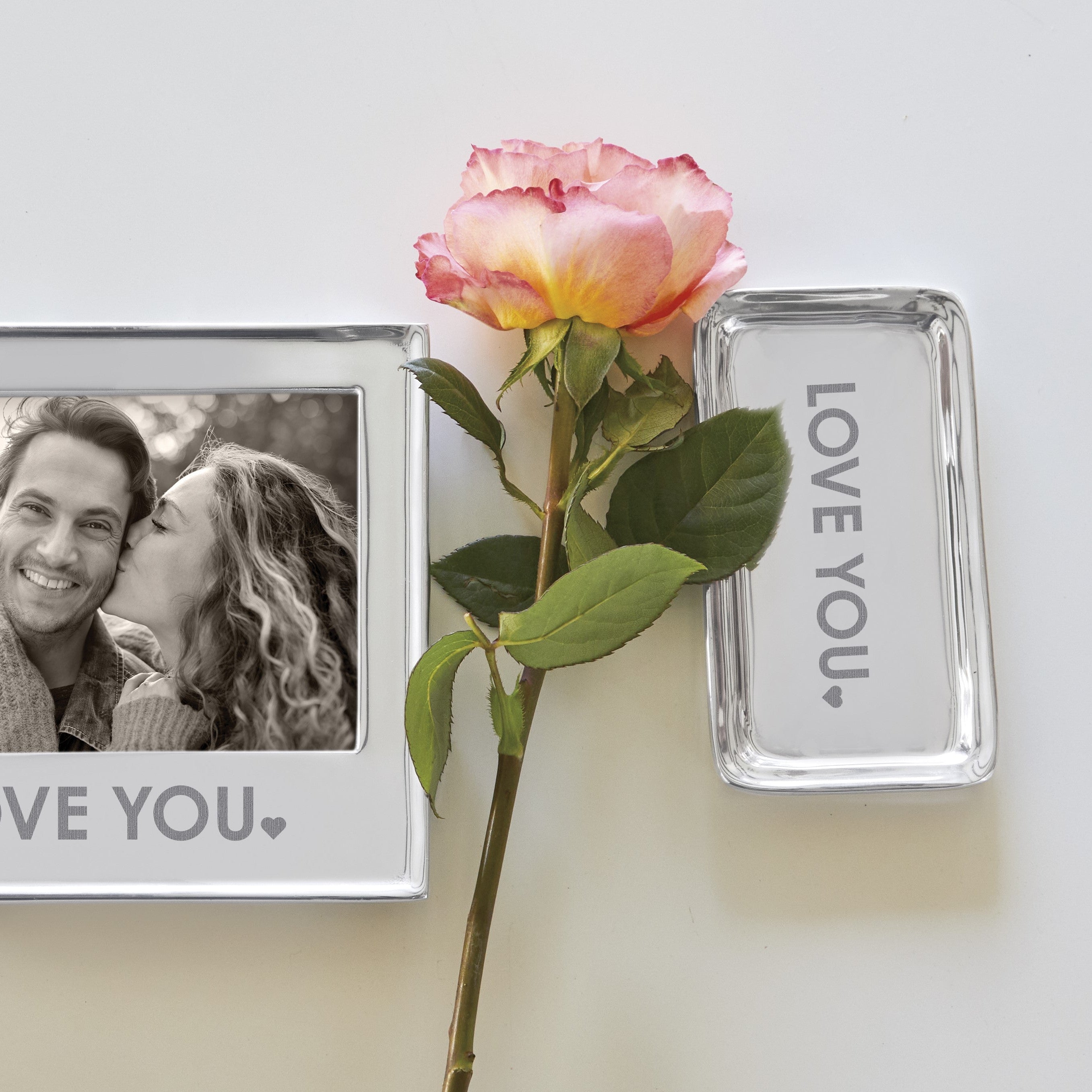 LOVE YOU Signature Statement Tray - Elegant Home Decor Serving Tray for Coffee Table, Vanity & Gift Giving | Perfect for Weddings, Anniversaries & Romantic Home Decor