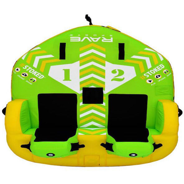 Best 2-Person Towable Boat Tube for Water Sports | Rave #Stoked Inflatable Ride for Lakes & Ocean | Perfect for Family Fun & Summer Adventures
