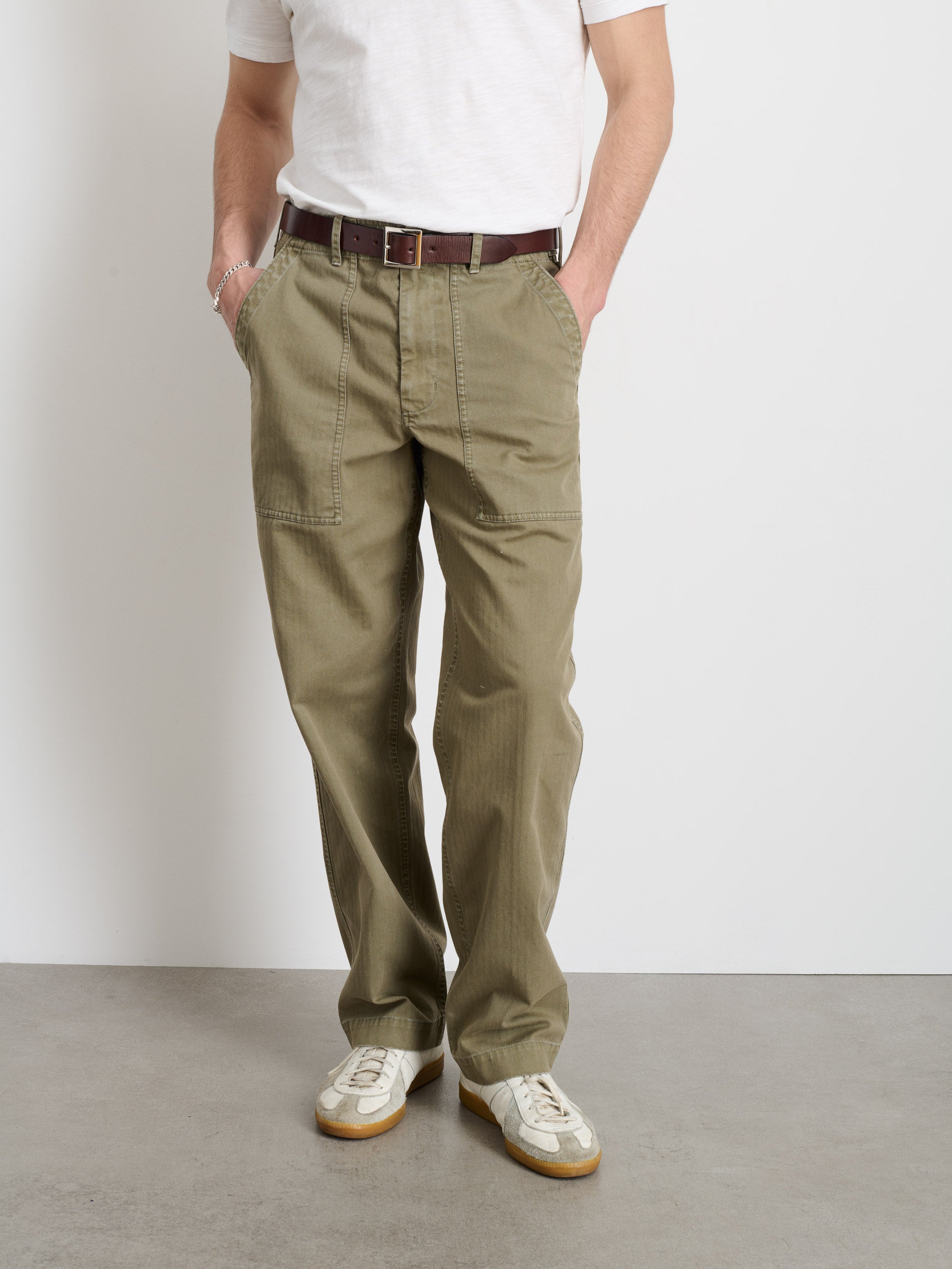 Men's Herringbone Field Pants - Durable Outdoor Work Pants for Hiking, Camping & Casual Wear