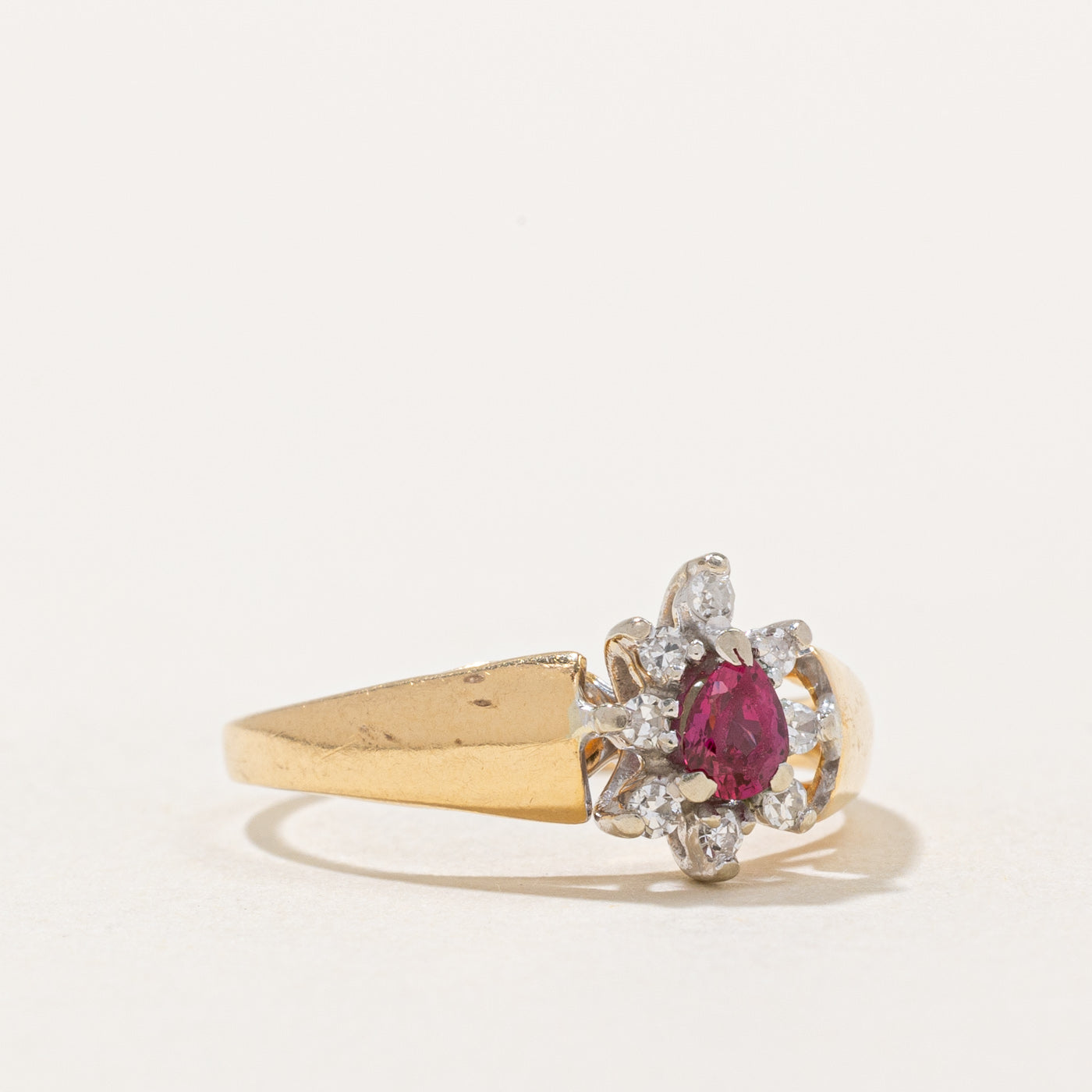 Exquisite Ruby & Diamond Ring | 0.16ct Natural Ruby & 0.12ctw Diamond Accents | Size 5.75 | Elegant Gift for Anniversary, Engagement or Special Occasion