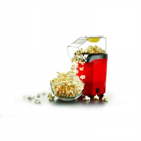 Cookhouse Hot Air Popcorn Maker Machine - Healthy Oil-Free Snack Maker for Home, Movie Nights & Parties (Red)
