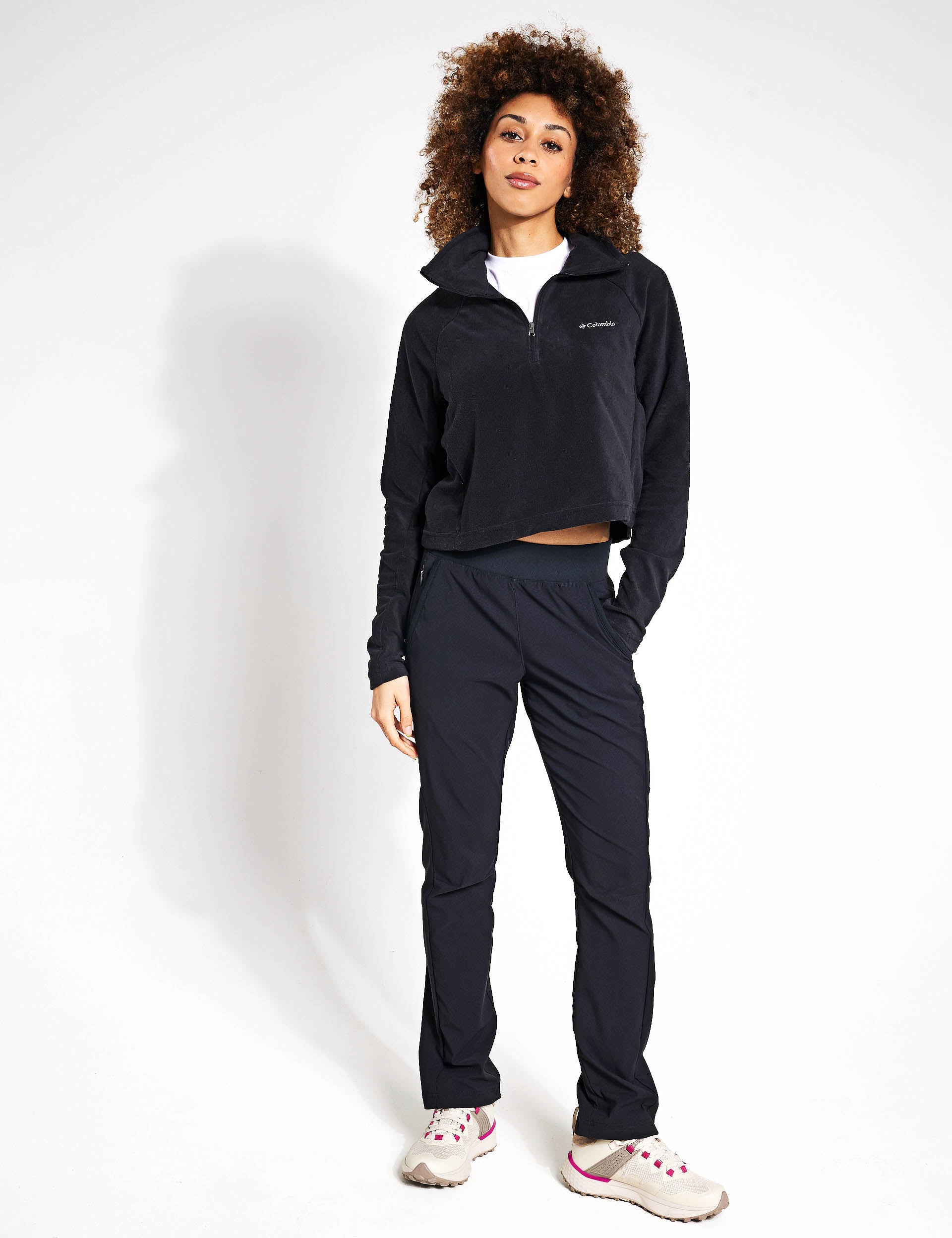 Glacial II Casual Cropped Fleece Jacket for Women - Soft & Warm Winter Outerwear - Perfect for Outdoor Activities, Travel & Everyday Wear - Black