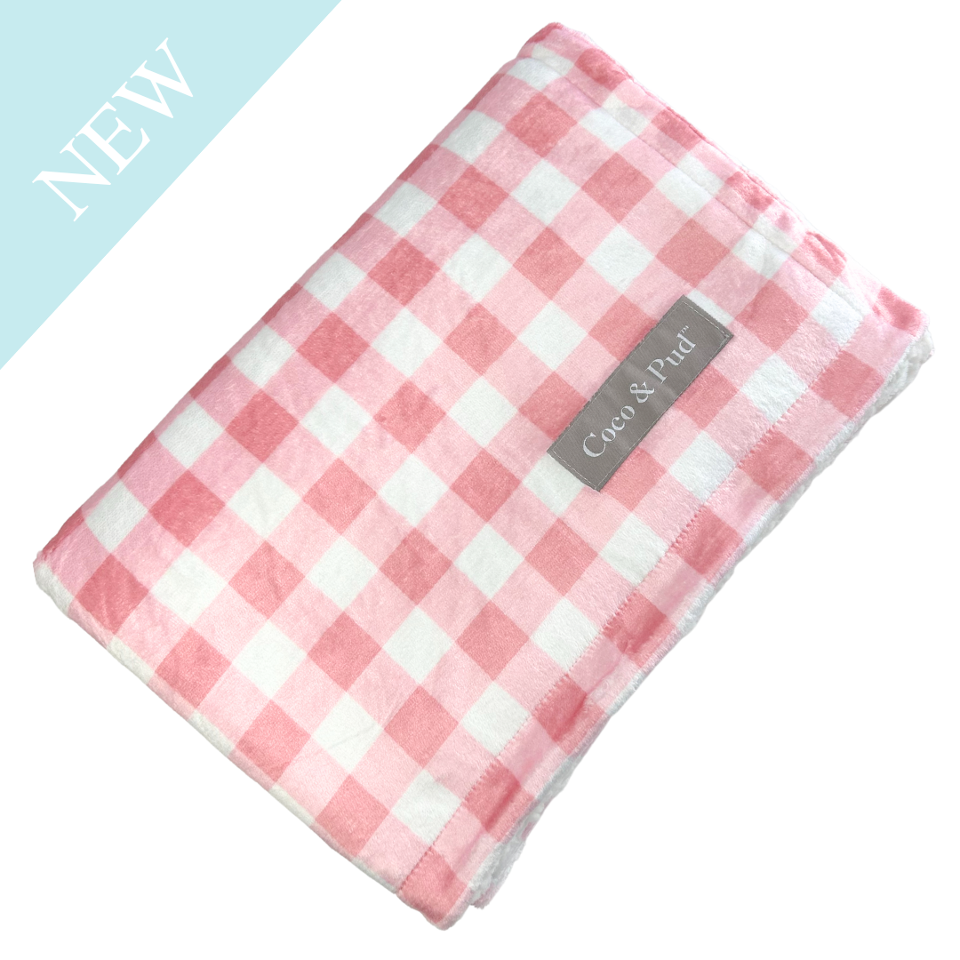Soft Gingham Rose Luxury Blanket - Cozy Flannel Throw for Bed, Couch & Picnic - Perfect for Home Decor, Gifts & Outdoor Use