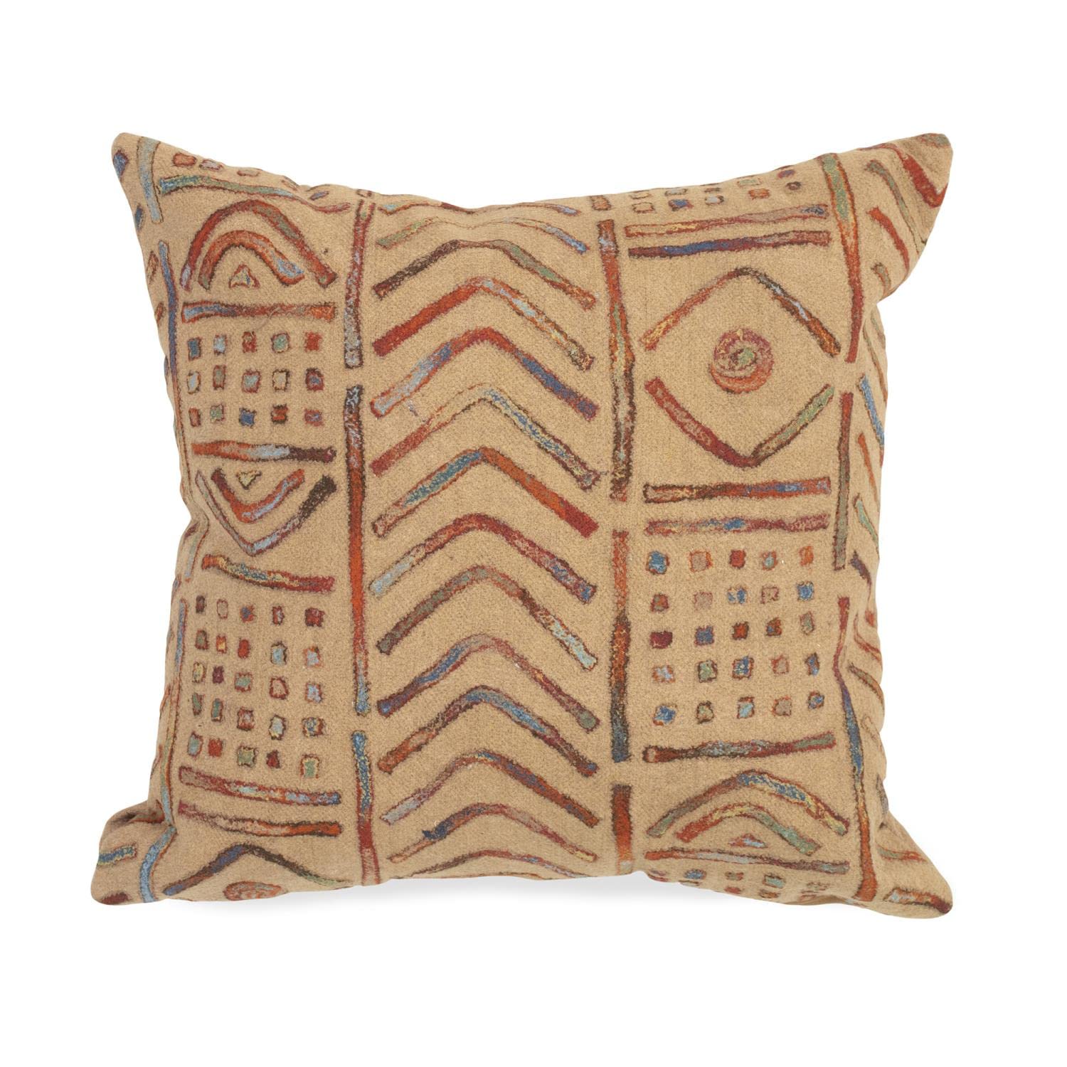 Liora Manne Transocean Visions III Bambara Multi 20x20 Inch Square Throw Pillow Covers - Boho Coastal Home Decor for Sofa, Bed & Outdoor Patio