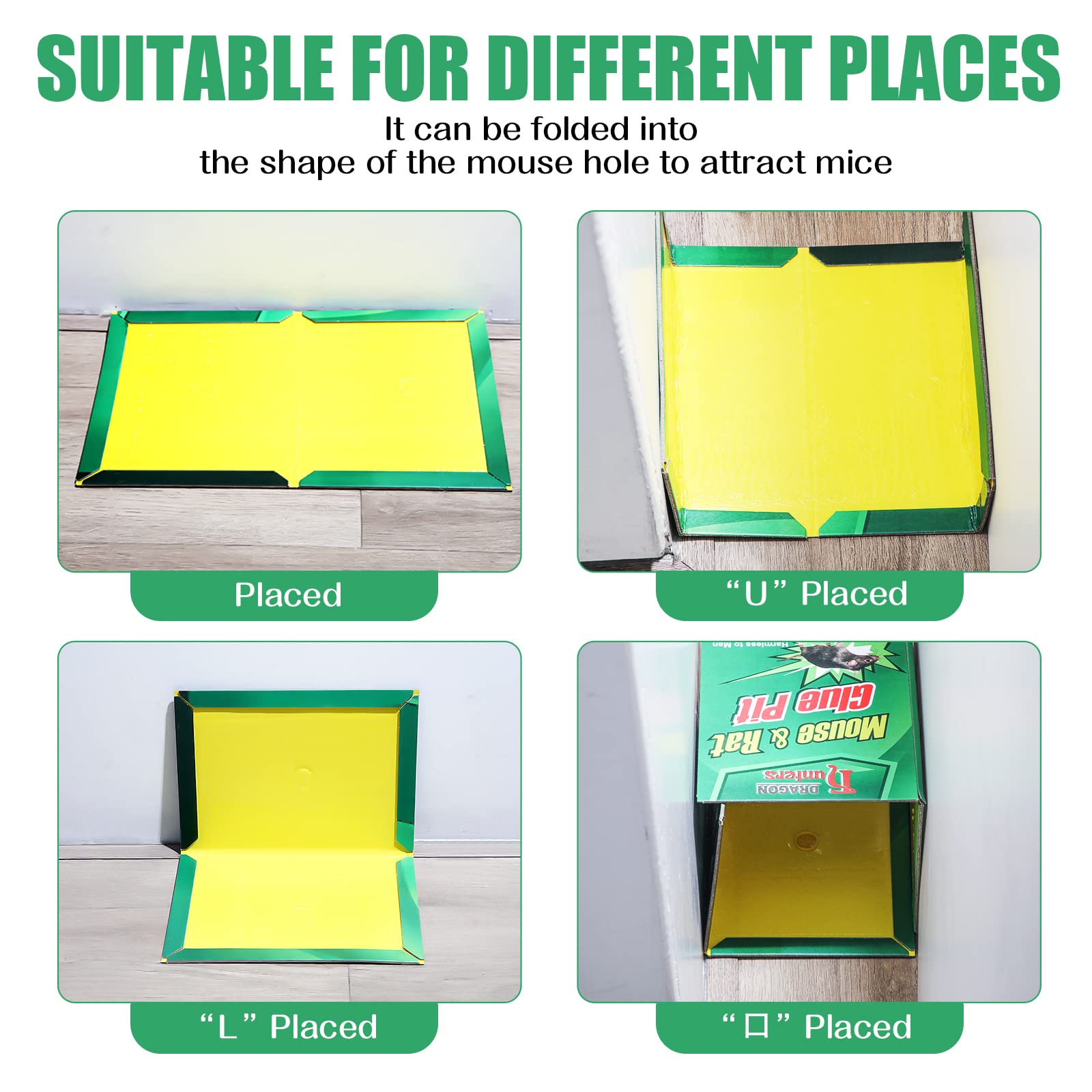 48 Pack Large Sticky Mouse Traps - Extra Strength Glue Boards for Rats, Rodents, Cockroaches & Insects - Indoor/Outdoor Pest Control - Perfect for Homes, Garages, Kitchens & Basements