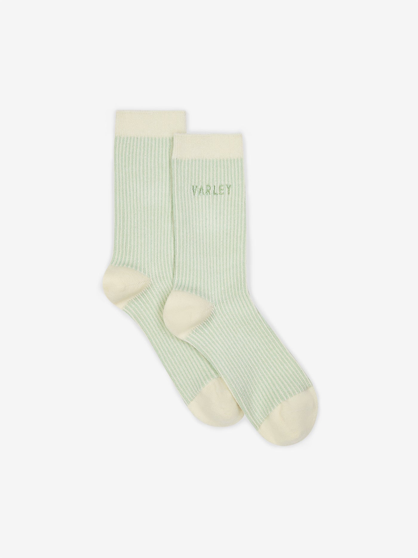 Varley Ormand Plush Stripe Socks - Soft & Cozy Winter Socks for Women & Men, Snow Sage Color - Perfect for Cold Weather, Lounging at Home & Outdoor Activities