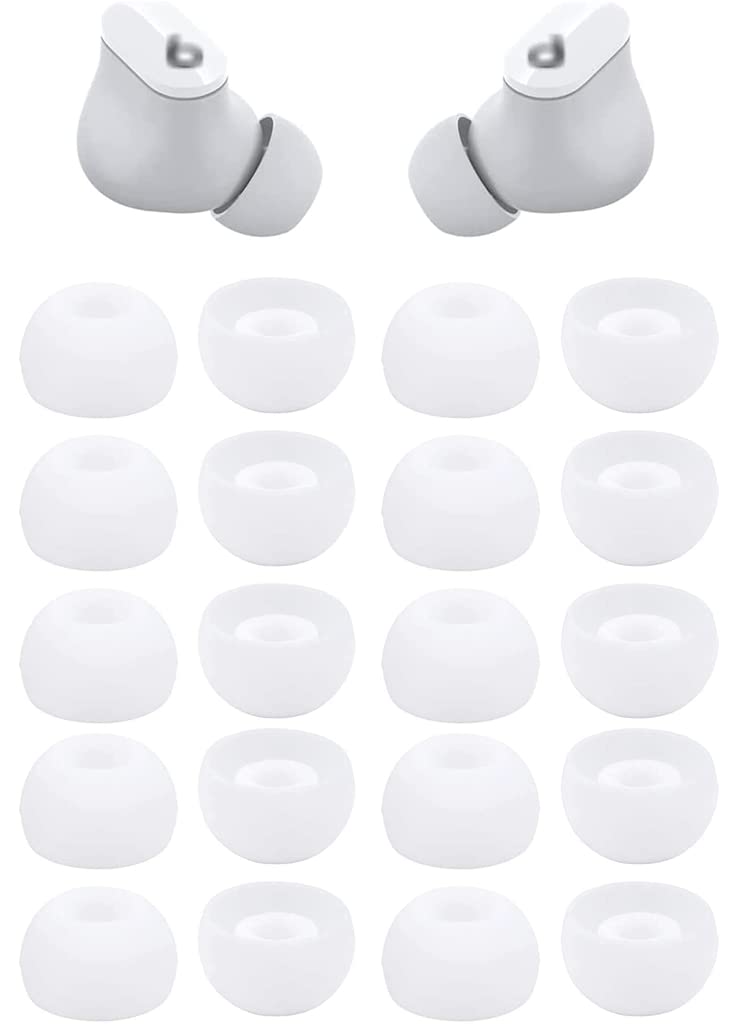 Premium Zotech Replacement Earbud Tips for Beats Headphones - 20 Pcs Large White Silicone Ear Cushions - Noise Isolation Comfort Fit for Workouts, Commuting & Music Listening