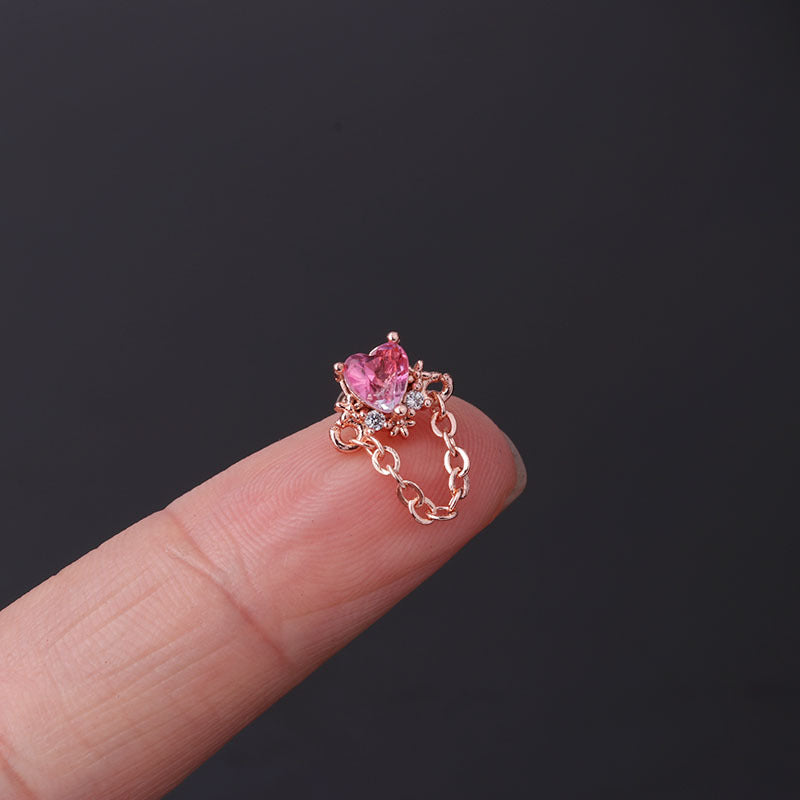 20G Cartilage Stud Earrings - Anime Inspired Tourmaline Earrings for Women | HSPJ318 | Perfect for Daily Wear, Cosplay & Gift Giving