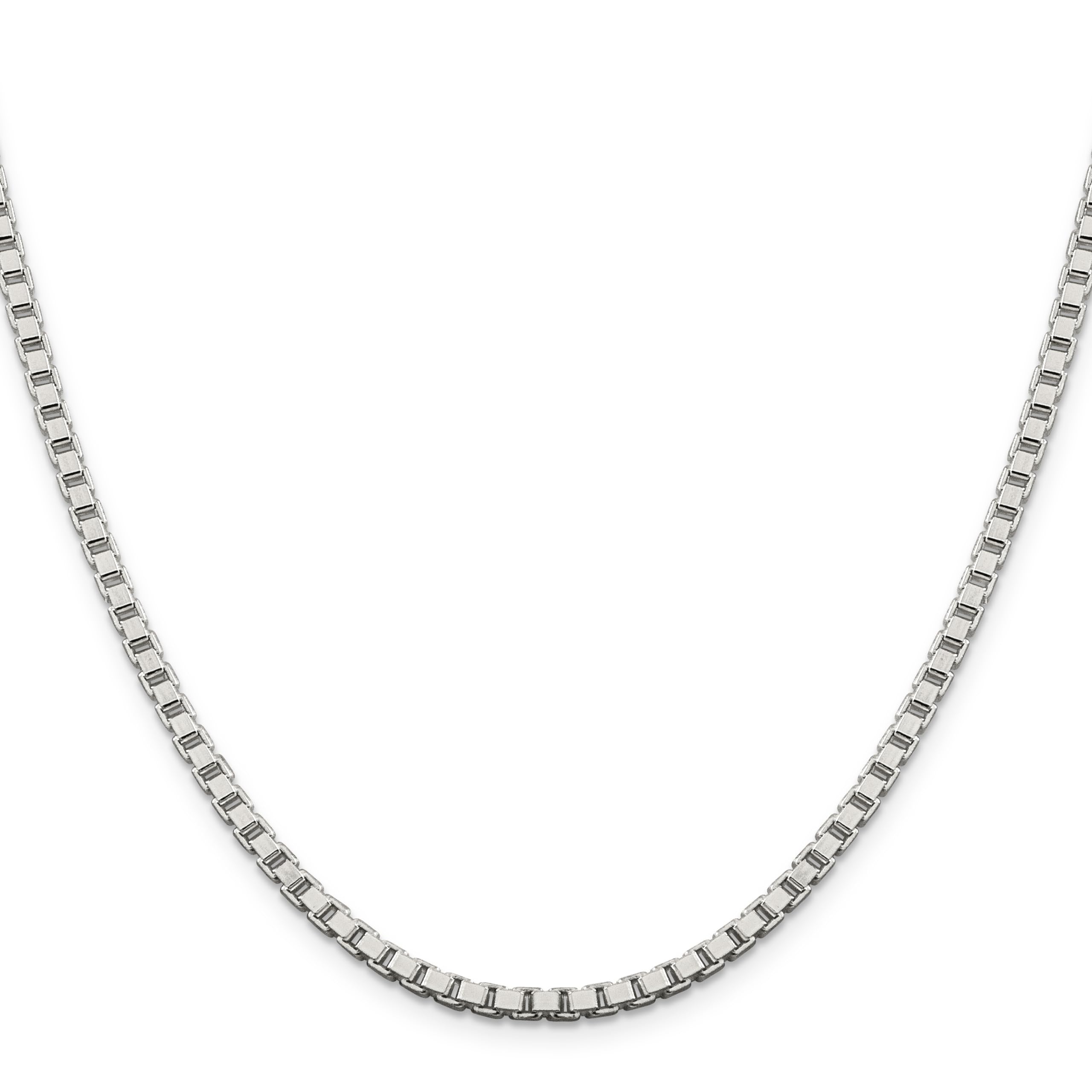 IceCarats 925 Sterling Silver 3.25mm Box Link Chain Necklace for Women - Dainty Layering Necklace, Everyday Jewelry Gift for Her, Perfect for Casual & Formal Occasions