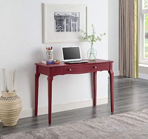Red Writing Desk with Storage Cabinet - Home Office Computer Desk, Gaming Desk & Workstation for Study, Work & Gaming - Compact & Stylish Design