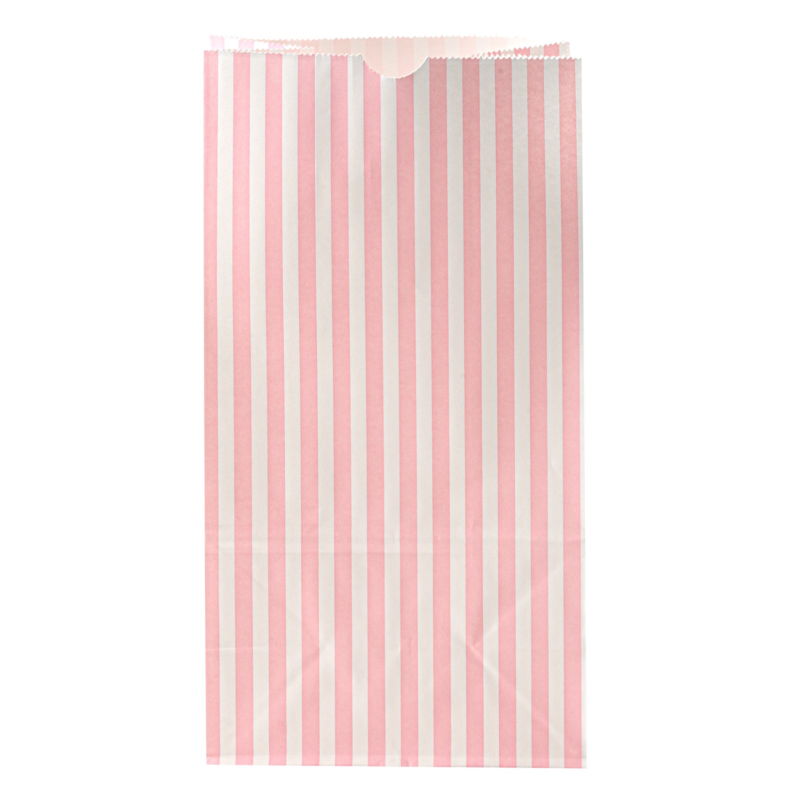 Pink and White Striped Paper Bags - 6 lbs Capacity, 6 x 3.5 x 10.75 Inches - Pack of 100 - Perfect for Party Favors, Gift Packaging, and Retail Shopping Bags