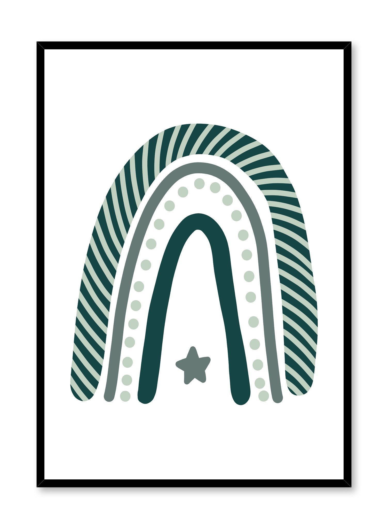Rainbow in Green Poster - Vibrant Wall Art Decor for Living Room, Bedroom & Office - Perfect for Home, Dorm & Gift Ideas