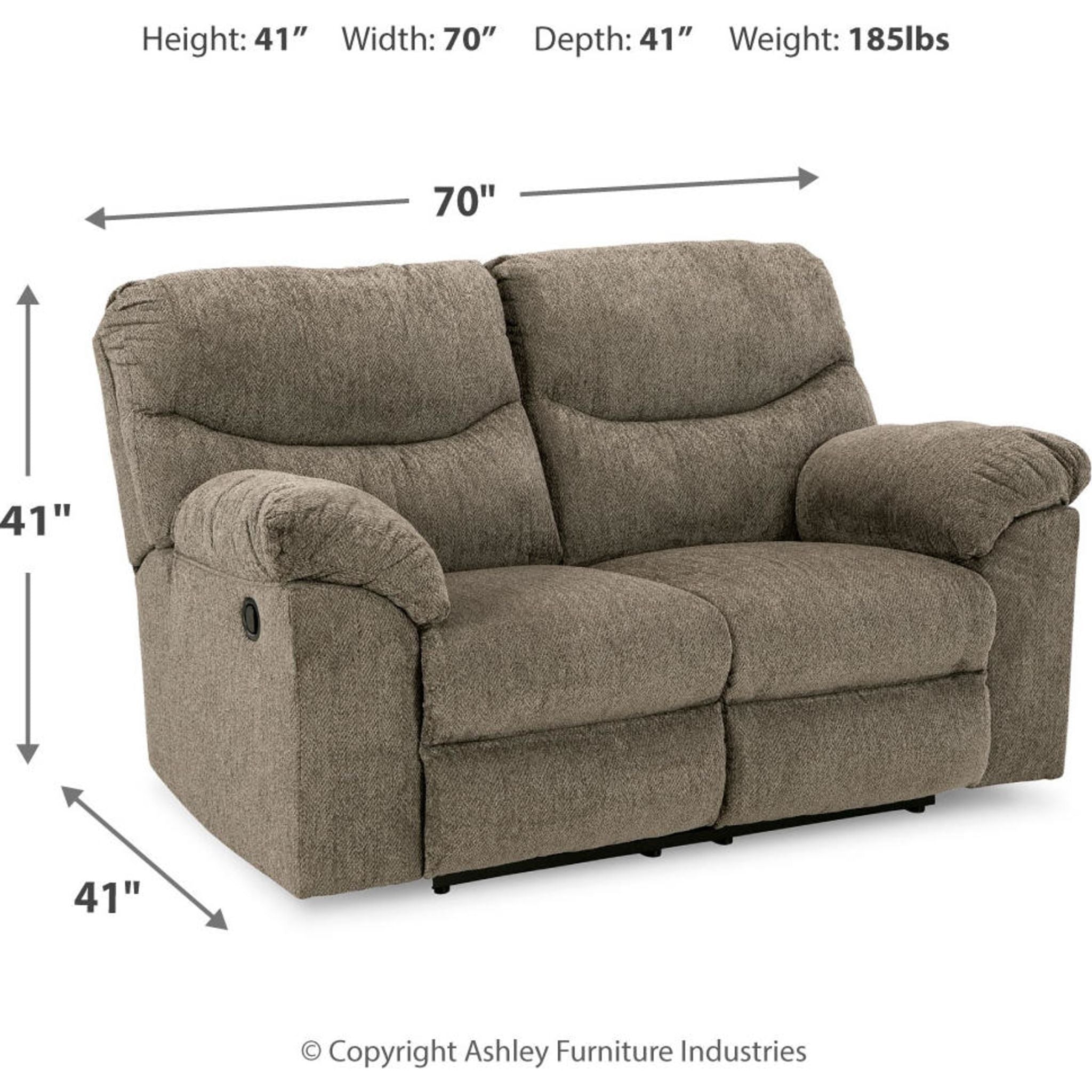Alphons Reclining Loveseat - Modern Comfortable 2-Seater Sofa with Adjustable Backrest | Perfect for Living Room, Home Theater & Small Spaces