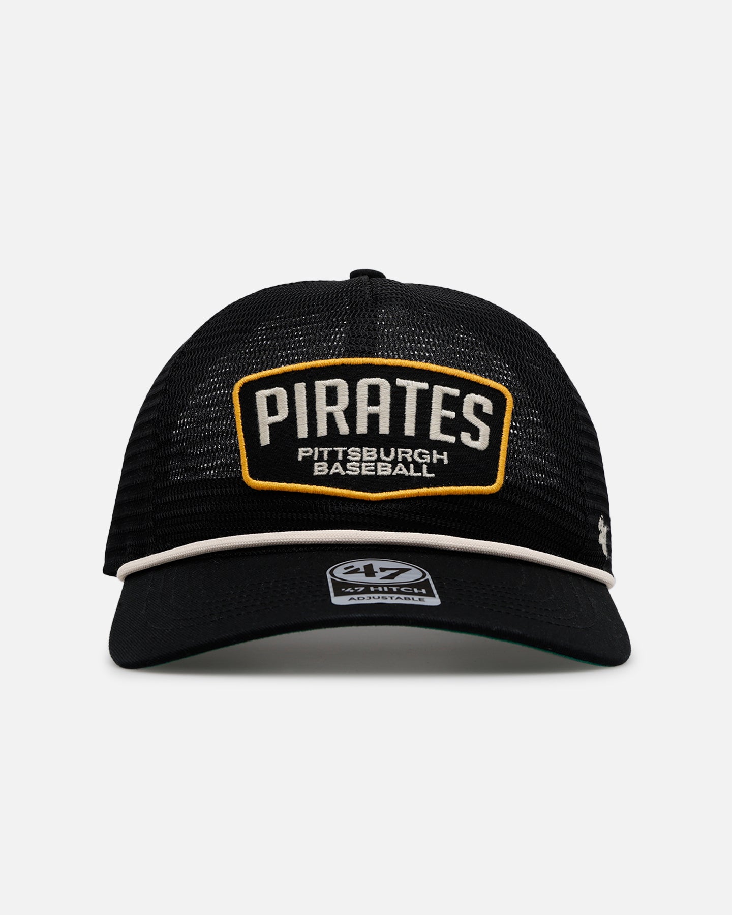 47 Brand Pittsburgh Pirates 'Mesh' Hitch Trucker Snapback Cap - Black Adjustable Baseball Hat for Men & Women - Perfect for Sports Games, Casual Wear & Fan Gear
