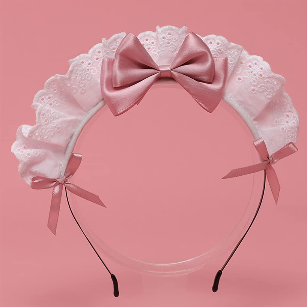 Lolita Headband for Women - Elegant Lace Bow Hair Band for Black Women & Girls, Anime Cosplay, Maid Costume Accessories, Cute Hair Ribbon for Parties & Fashion - Perfect for Cosplay, Halloween, Themed Events & Daily Wear