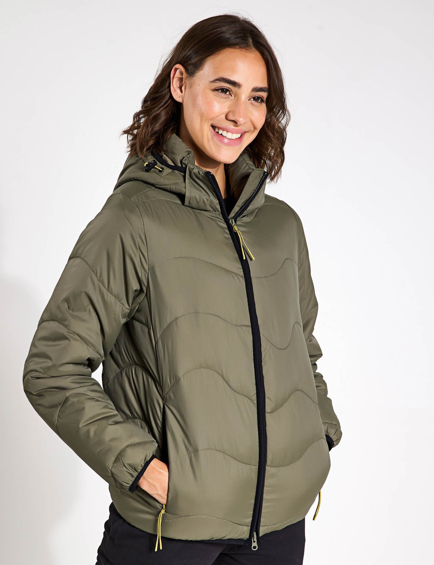 Stormwear Quilted Hooded Puffer Jacket for Men & Women - Warm Winter Coat, Water-Resistant, Lightweight - Dark Khaki | Perfect for Skiing, Hiking & Outdoor Activities