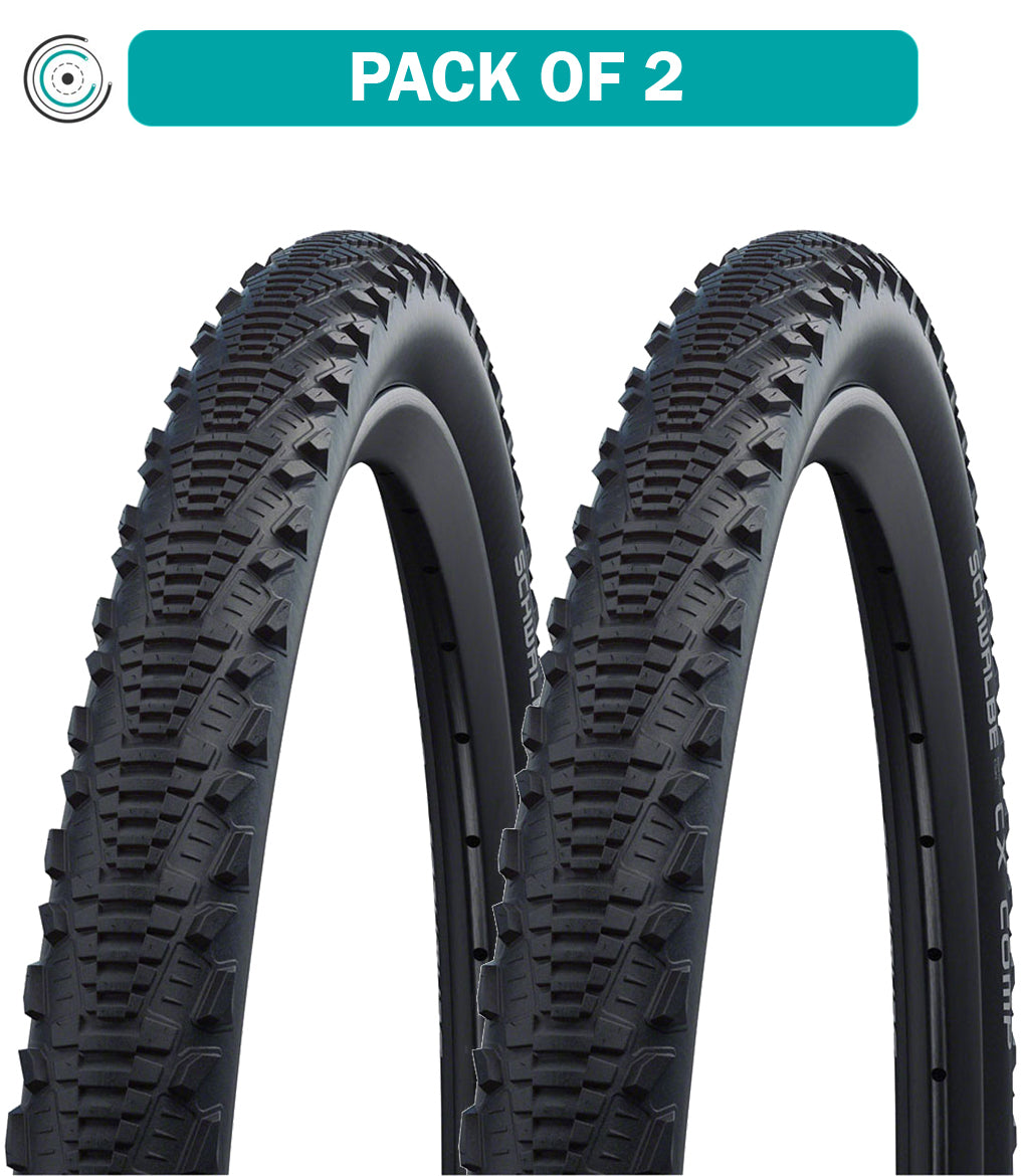 2 Pack Schwalbe CX Comp Tire 26 x 2 Inch Clincher Wire Black - KGuard LiteSkin for Road & Gravel Bikes (11139369.02) - Perfect for Commuting, Touring & All-Weather Cycling