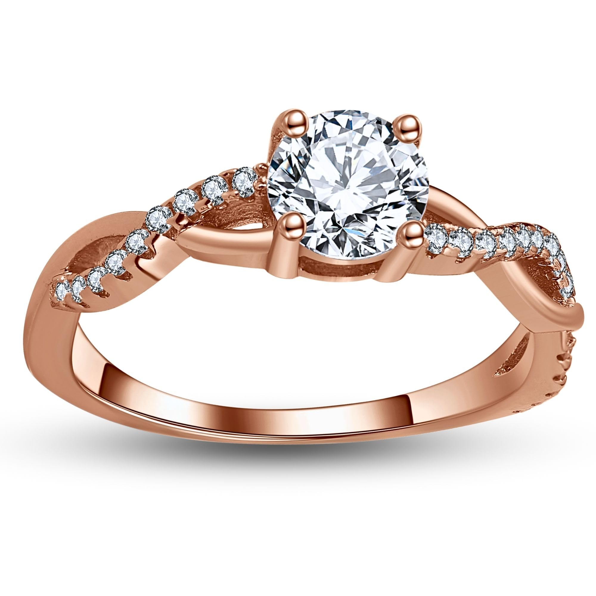 1 Ct Twist CZ Engagement Ring for Women - 925 Sterling Silver Black Diamond Wedding Band | Size 12 | Perfect for Bridal, Promise Rings & Travel Jewelry | Elegant Gift for Her