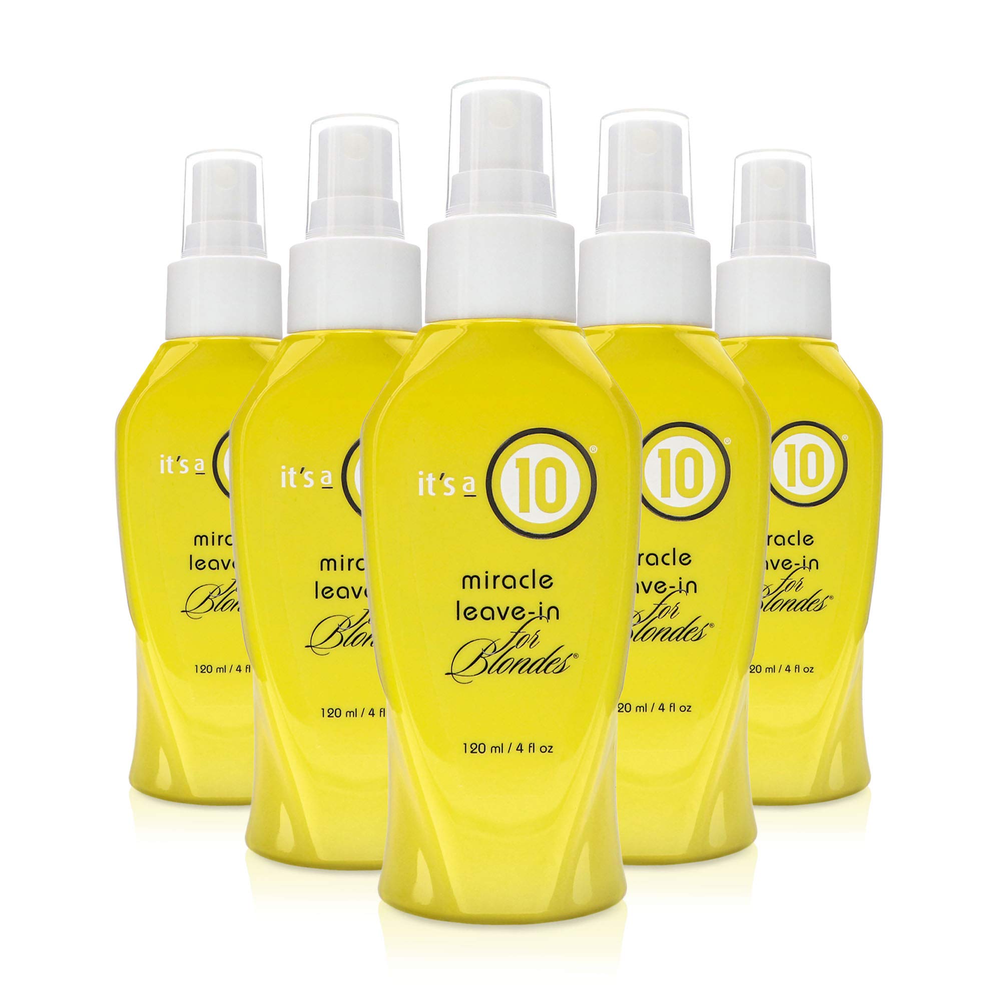 It's a 10 Haircare Miracle Leave-In Conditioner for Blondes - 4 oz (Pack of 5) | Hydrating & Repairing Treatment for Color-Treated Hair | Perfect for Daily Use, Salon Results at Home
