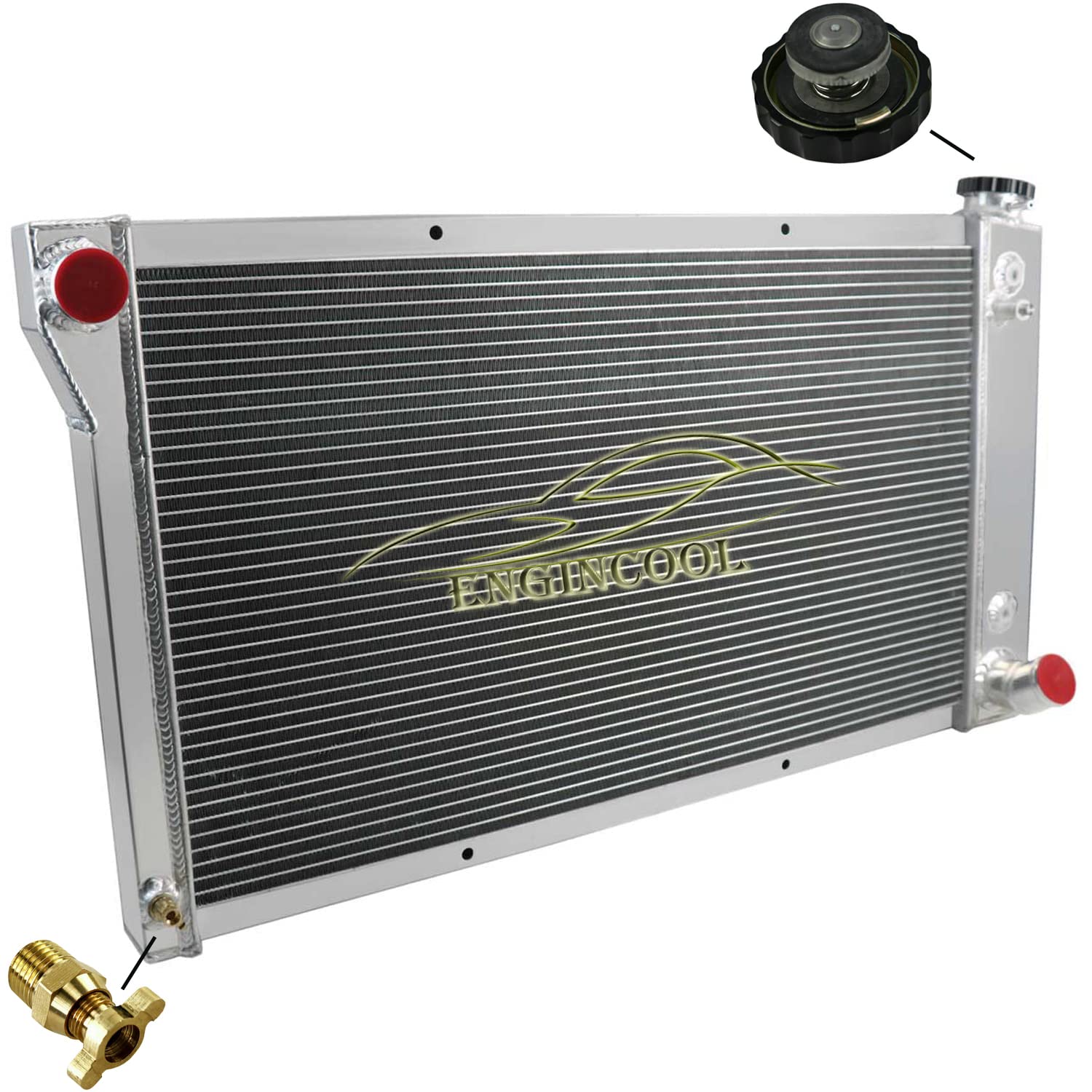 High-Performance 3 Row Full Aluminum Radiator for 1967-1972 Chevy GMC C/K Series C10 C20 C30 K10 K20 K25 Trucks, Blazer, Pickup, Suburban & Van - Perfect for Off-Roading, Towing & Hot Weather Driving
