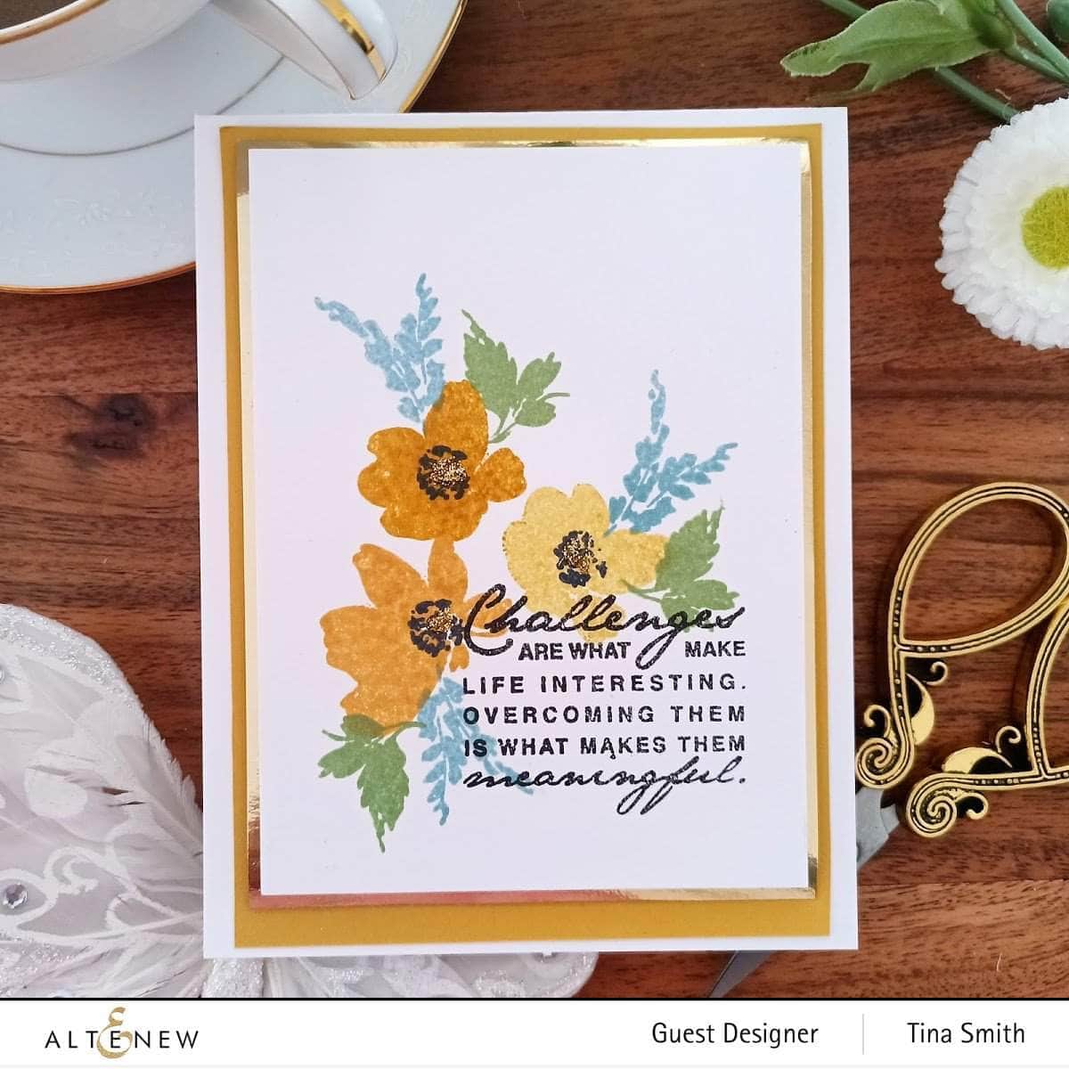 Billowing Blossoms Stamp Set for Card Making, Scrapbooking & DIY Crafts - Floral Rubber Stamps for Handmade Greeting Cards, Journals, and Paper Crafts