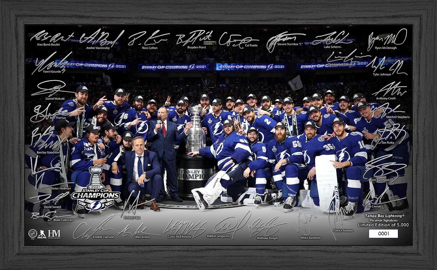 Tampa Bay Lightning 2021 Stanley Cup Champions Signature Rink - Authentic NHL Hockey Memorabilia for Fans & Collectors - Perfect for Man Cave, Sports Bar Decor or Gift for Hockey Lovers