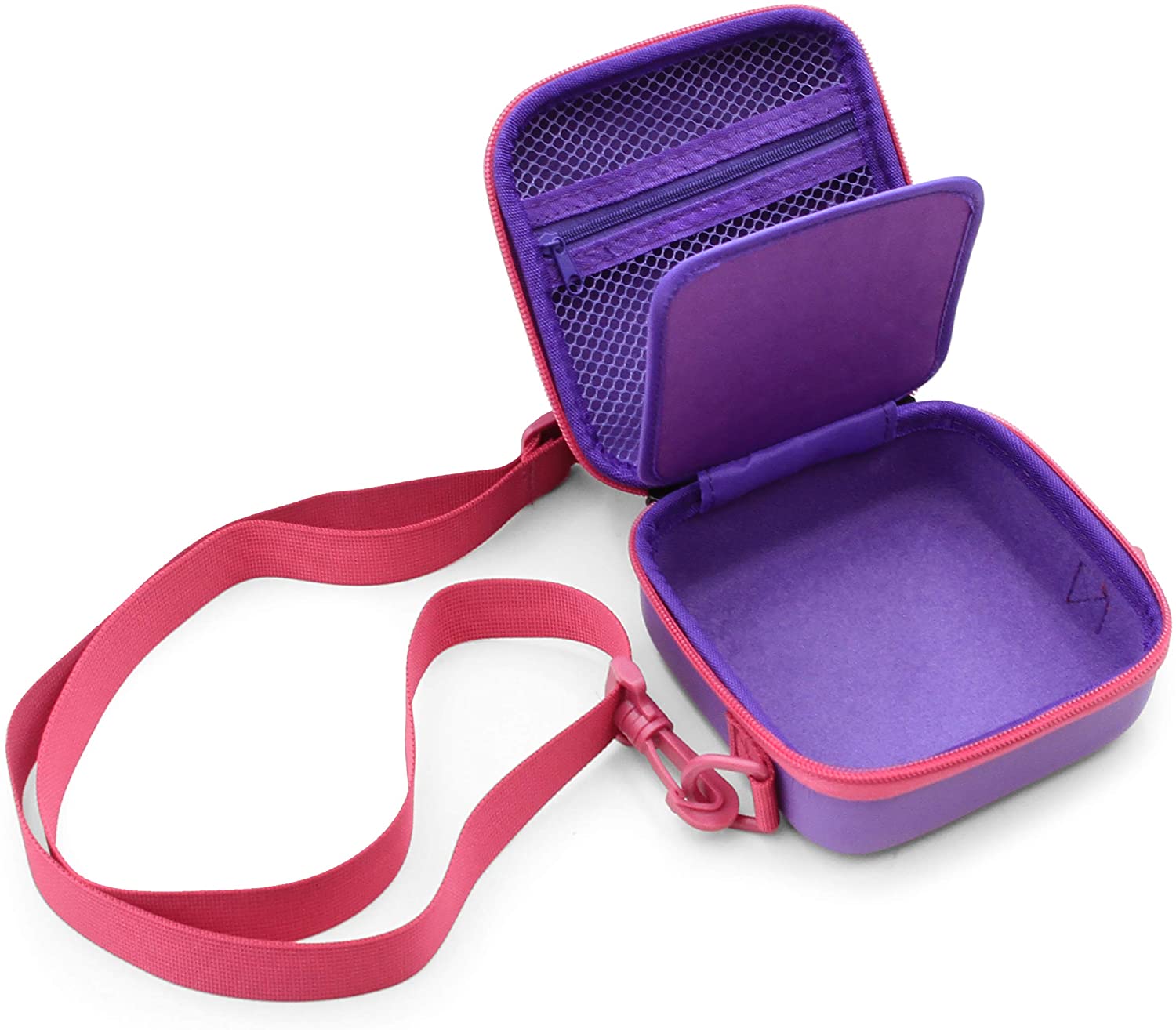 CASEMATIX Waterproof Travel Camera Case for Little Tikes Tobi 2 Director's Camera - Protective Storage for Camera, Tripod & Charging Cable - Durable Purple Camera Bag for Kids Travel, Outdoor Adventures & School Projects