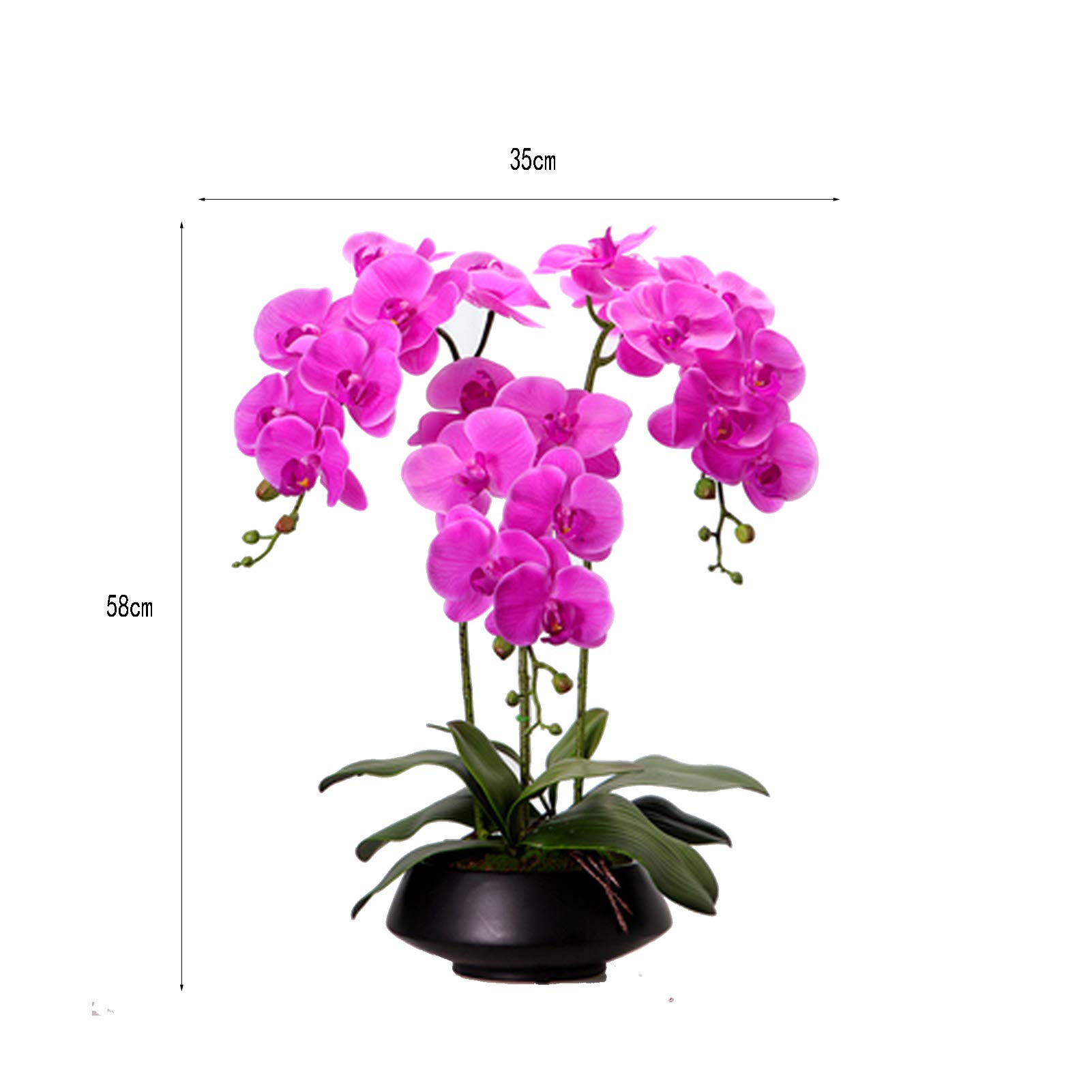 Real Touch Artificial Orchid Bonsai with Ceramic Vase - Lifelike Purple Phalaenopsis Flower Arrangement for Home, Office & Party Decor | Perfect for Table Centerpieces, Wedding Decor & Gift Giving