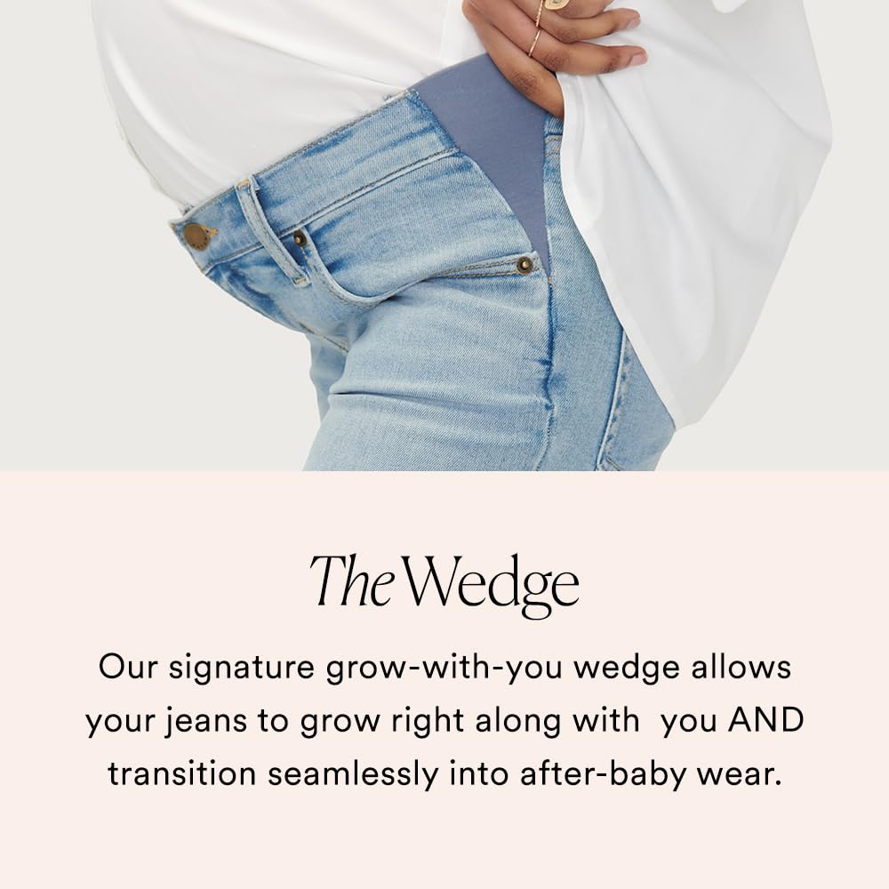 HATCH Slim Maternity Jeans - Stretchy Under Belly Pregnancy Pants with Recycled Cotton Denim - Comfortable for Work, Travel & Everyday Wear During Pregnancy