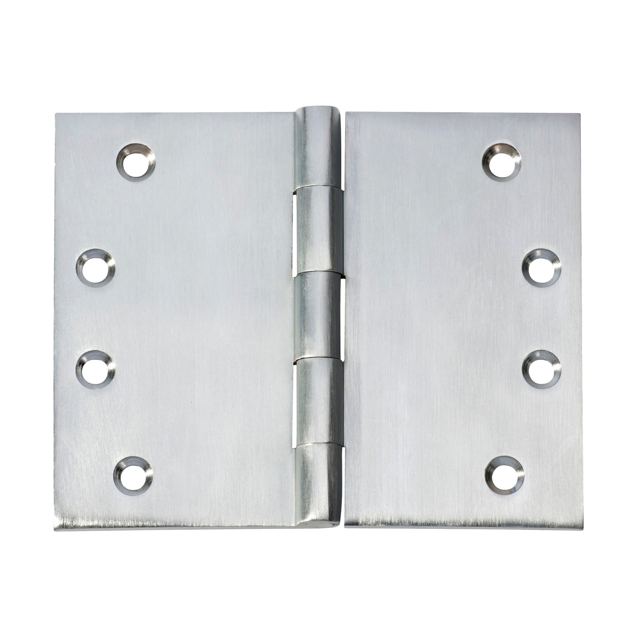 2790 Hinge Broad Butt Satin Chrome H100xW125mm - Heavy Duty Cabinet & Door Hardware for Home & Office Use