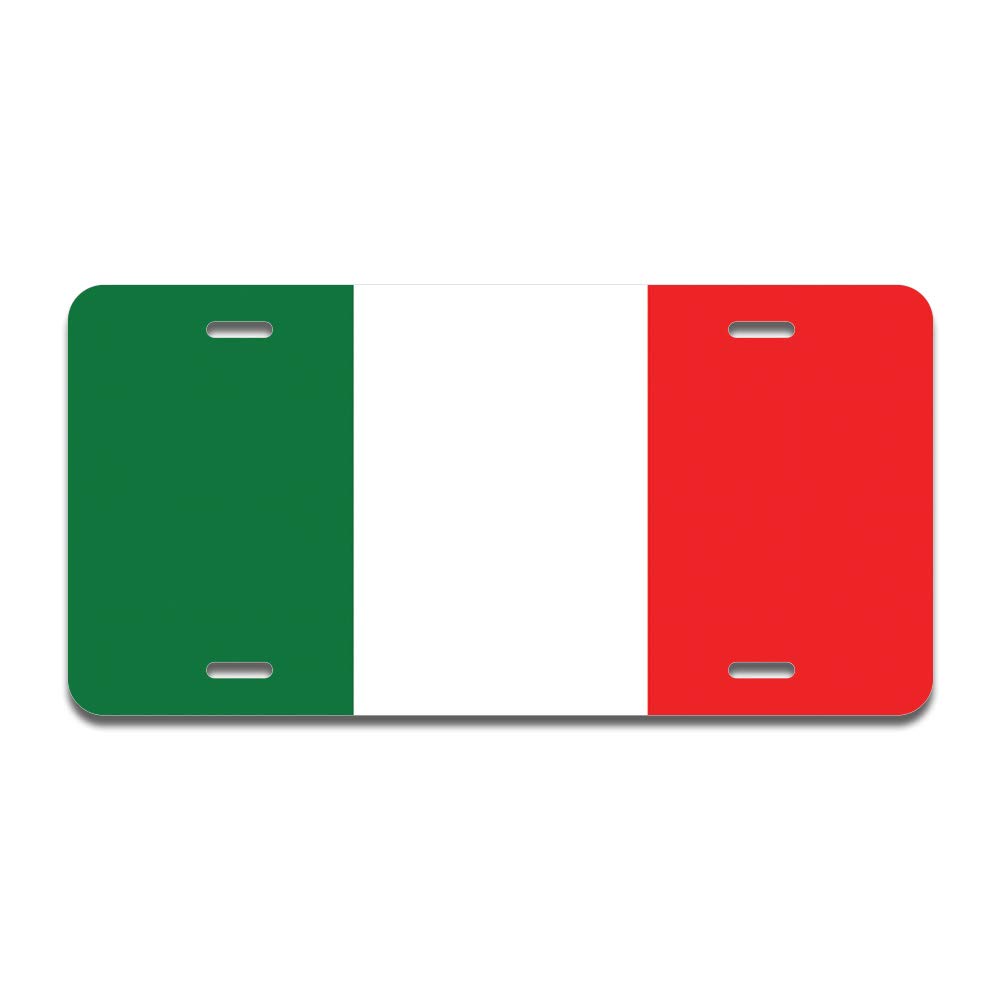 SignMission Italian Flag Aluminum License Plate 12