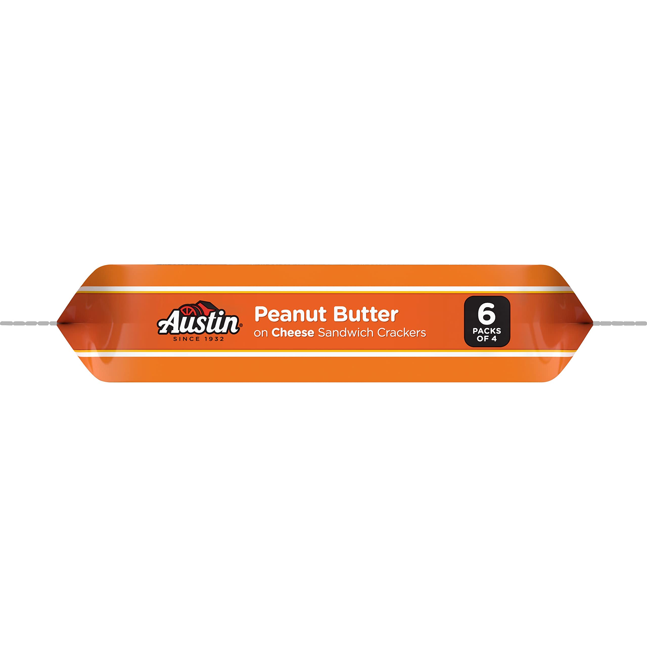 Austin Peanut Butter Filled Cheese Crackers, 6 Count (5.5oz) - Pack of 4 | Perfect for Snacking, Lunchboxes & On-the-Go Treats