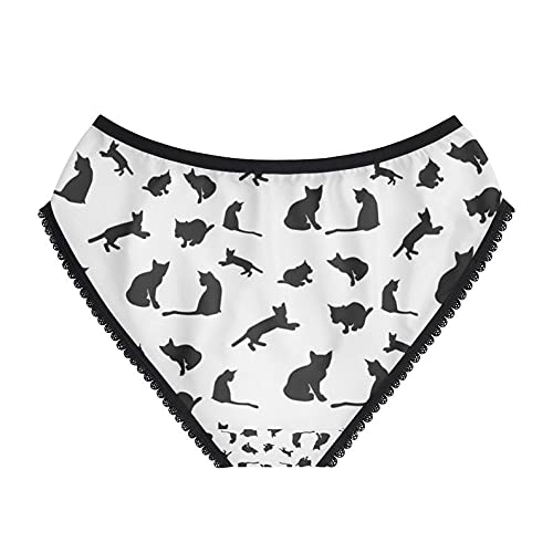 Funny Cats Silhouette Pattern Cotton Panties for Women - Comfortable Briefs Underwear for Casual Wear, Sleep & Lounge