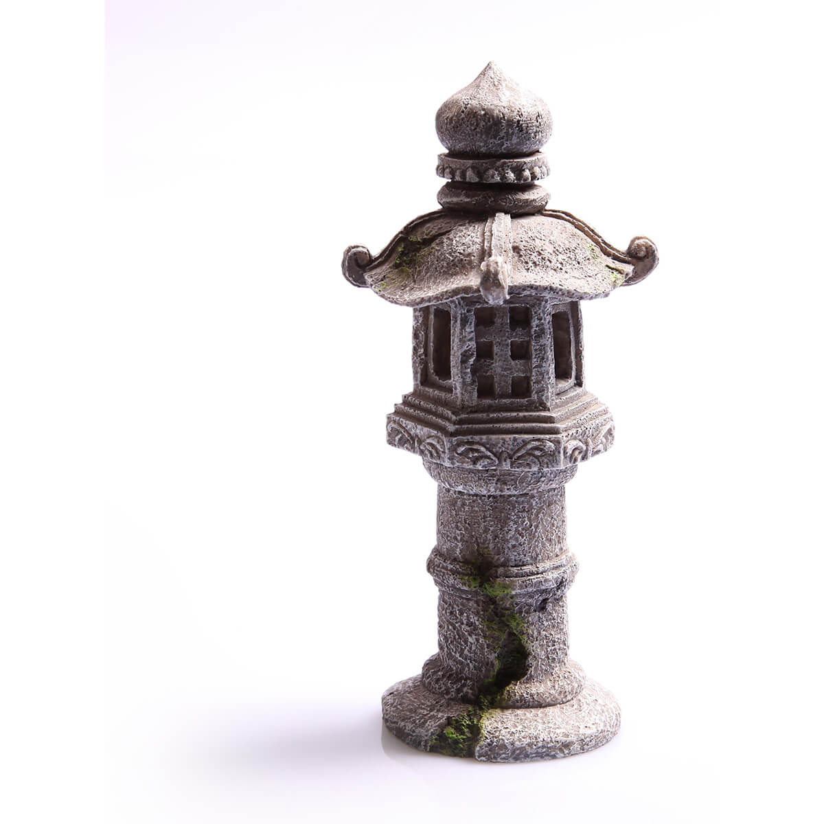 Aqua One Stone Lantern Pagoda - 9.5 x 9 x 23cm Japanese Garden Decor for Outdoor Zen Landscaping & Patio Decoration
