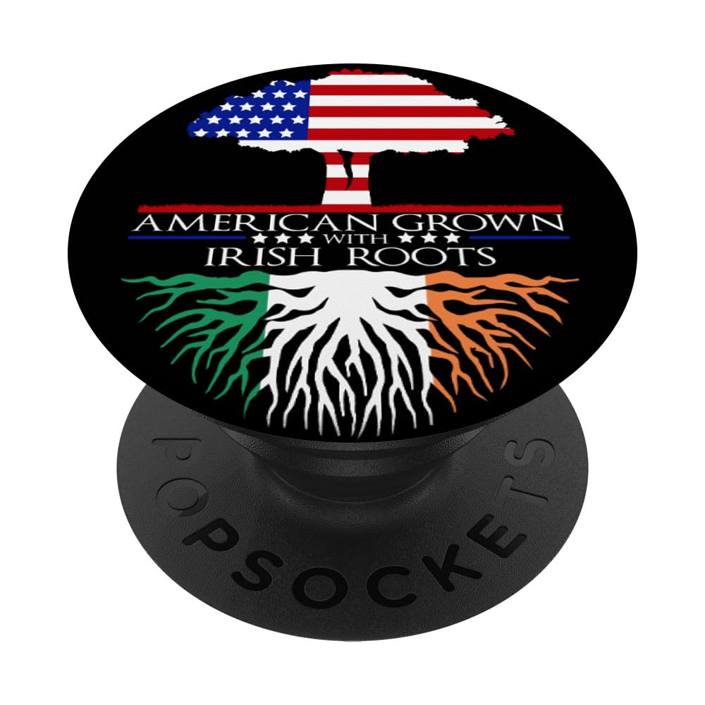 Authentic American Grown Irish Roots US Ireland PopSockets Standard PopGrip - Perfect for Phones, Tablets & Laptops | Great Gift for St. Patrick's Day & Irish Pride