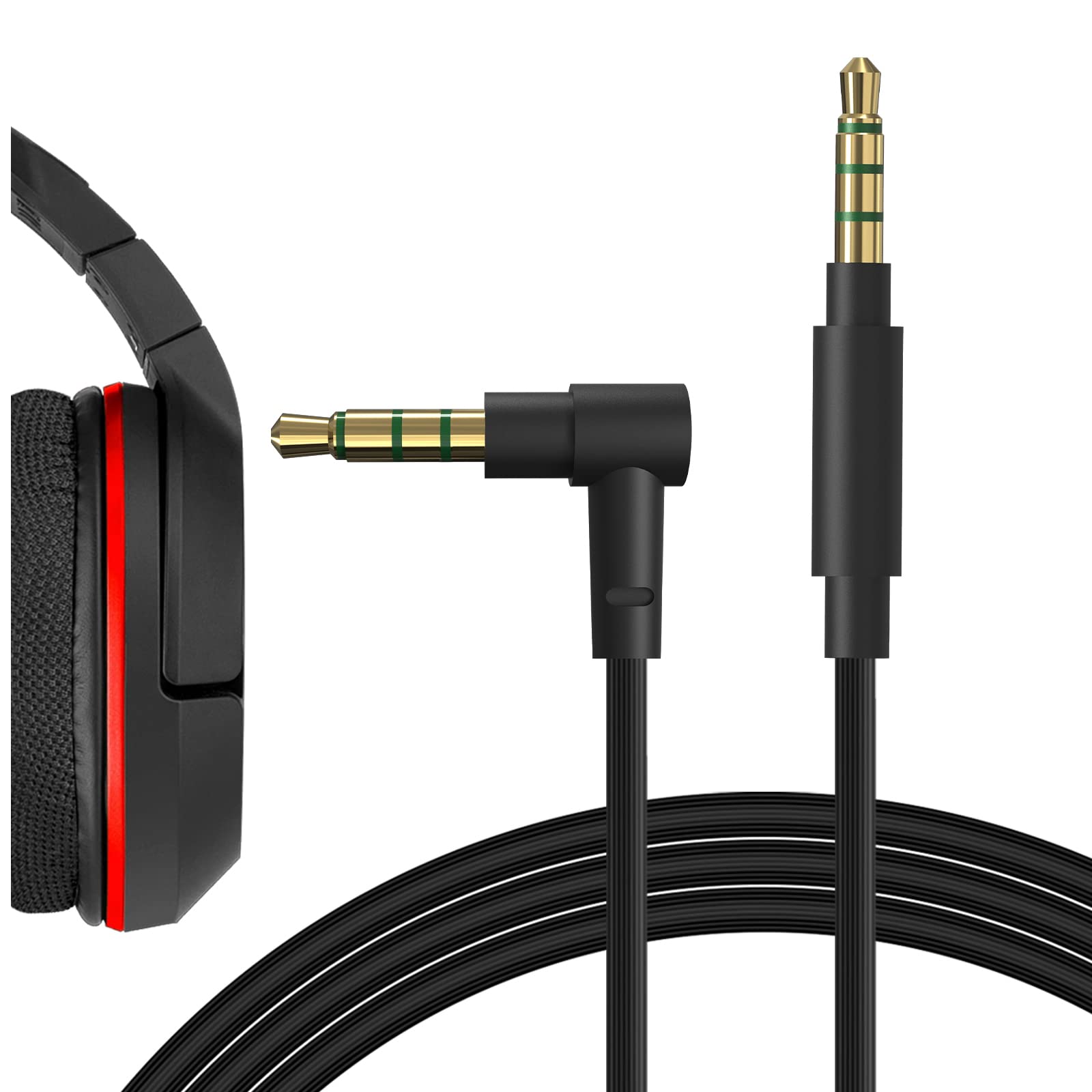 Geekria QuickFit Gaming Headset Cable Extension - 3.5mm Male to Male Audio Cord Compatible with Turtle Beach, PS4 & Xbox One Controllers (5.6FT Black) - Perfect for Gaming, Streaming & Voice Chat