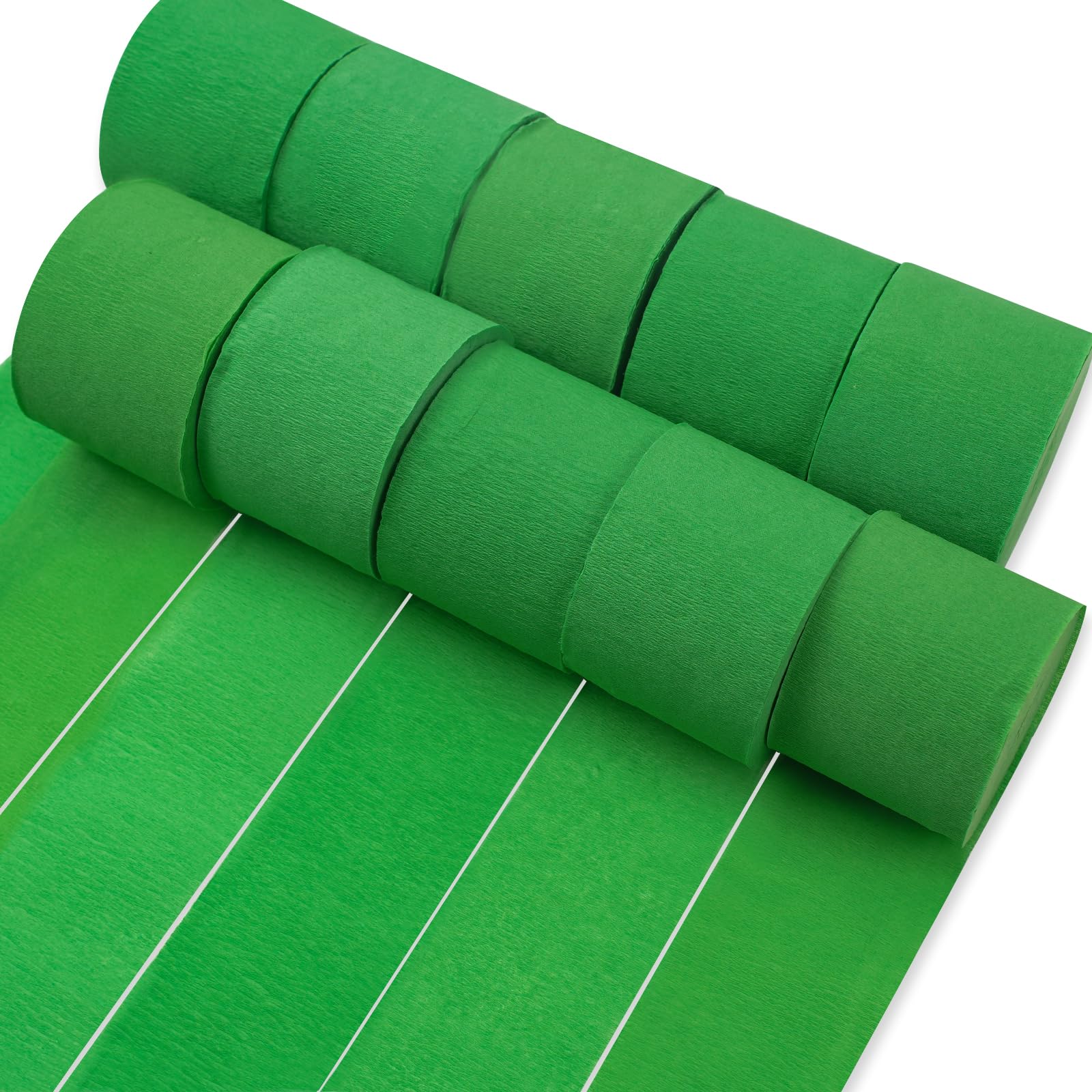 PartyWoo Crepe Paper Streamers - 10 Rolls (820ft) Light Green Party Decorations for Birthday, Wedding & Baby Shower - 1.8