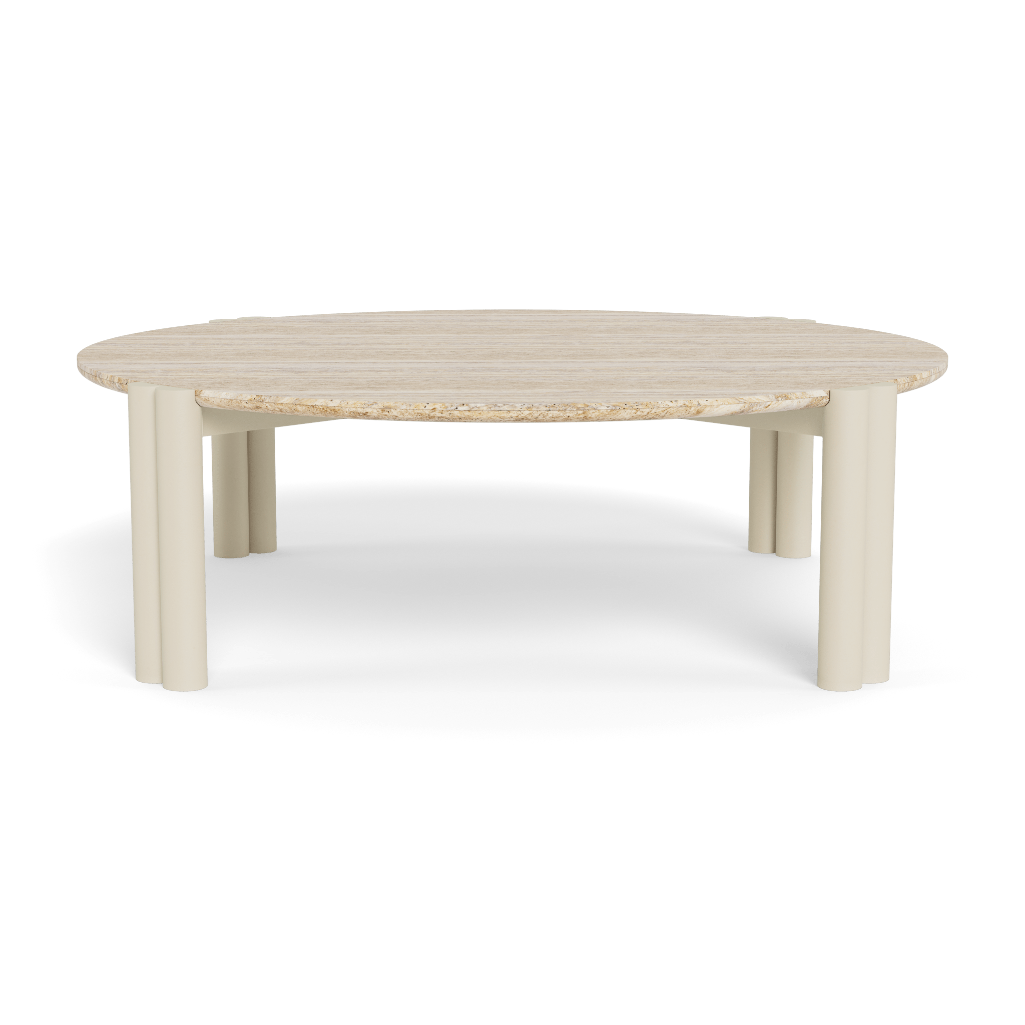 Modern Round Aluminum Coffee Table - Lightweight & Durable Indoor/Outdoor Living Room Center Table for Patio, Lounge, or Garden Decor