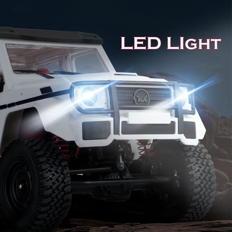 FMT R/C MN86 4WD 1/12 Scale 2.4GHz Remote Control G500 RC Rock Crawler Off-Road Truck - Ready-to-Run RTR Vehicle for Kids & Adults (White) | Perfect for Indoor/Outdoor Crawling, Trail Adventures & Backyard Racing