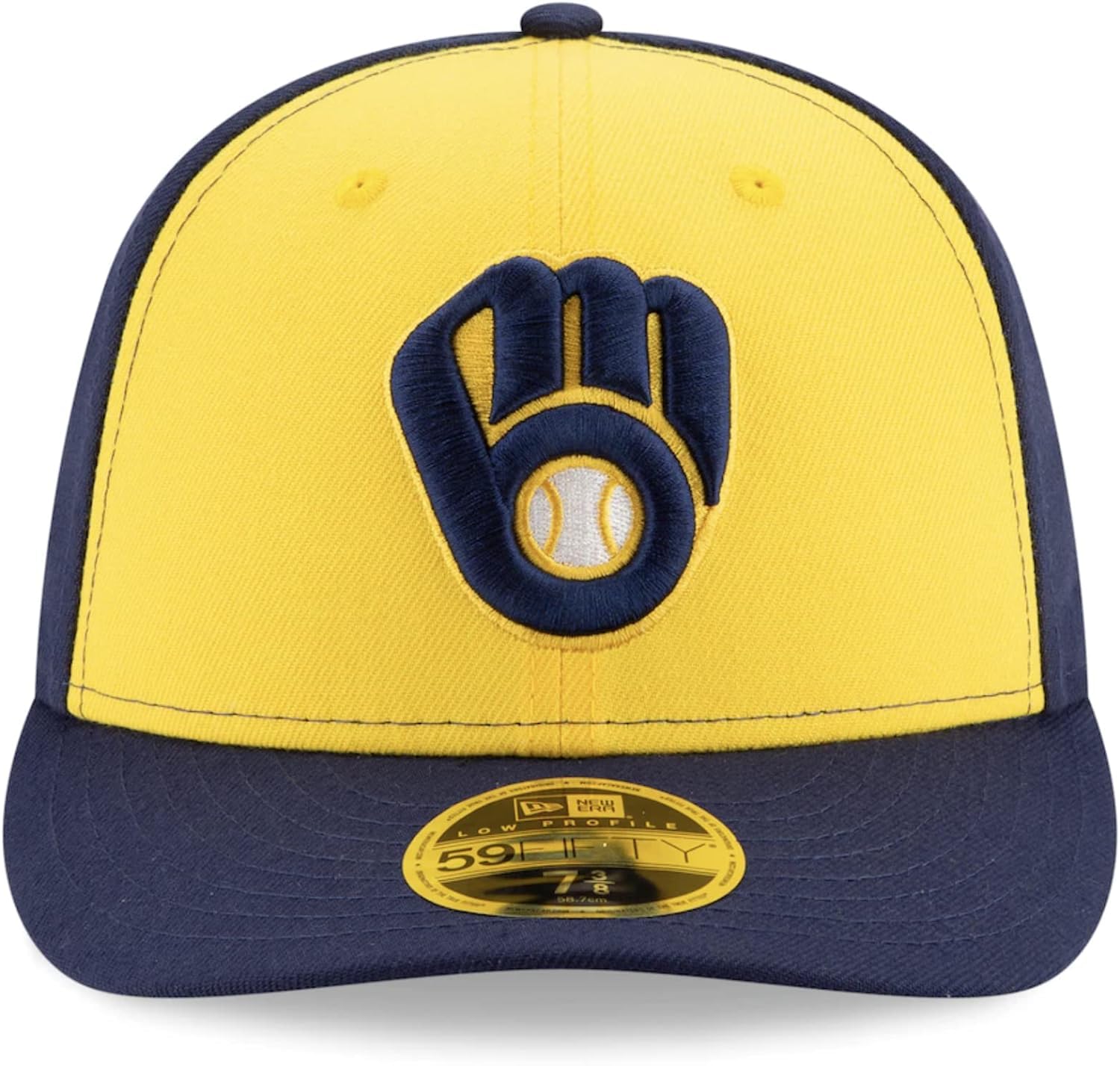 Milwaukee Brewers Alternate Yellow On-Field Low Profile Fitted Hat - Official MLB Baseball Cap for Fans & Players - Perfect for Games, Collecting & Everyday Wear
